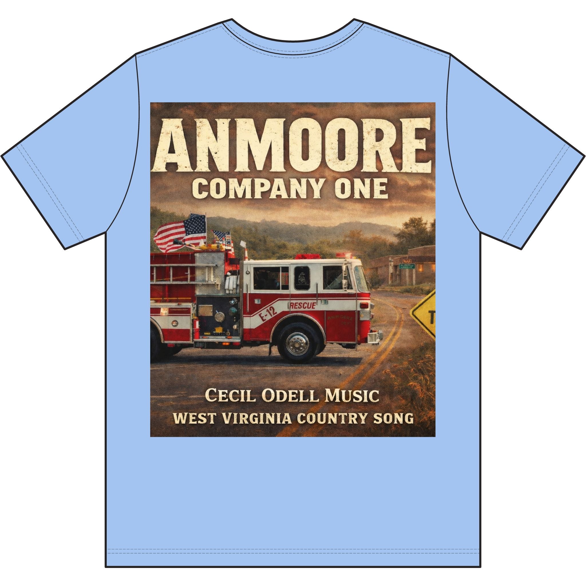 Fire Department T-Shirt: "Anmoore Company One" Rescue Truck Tee