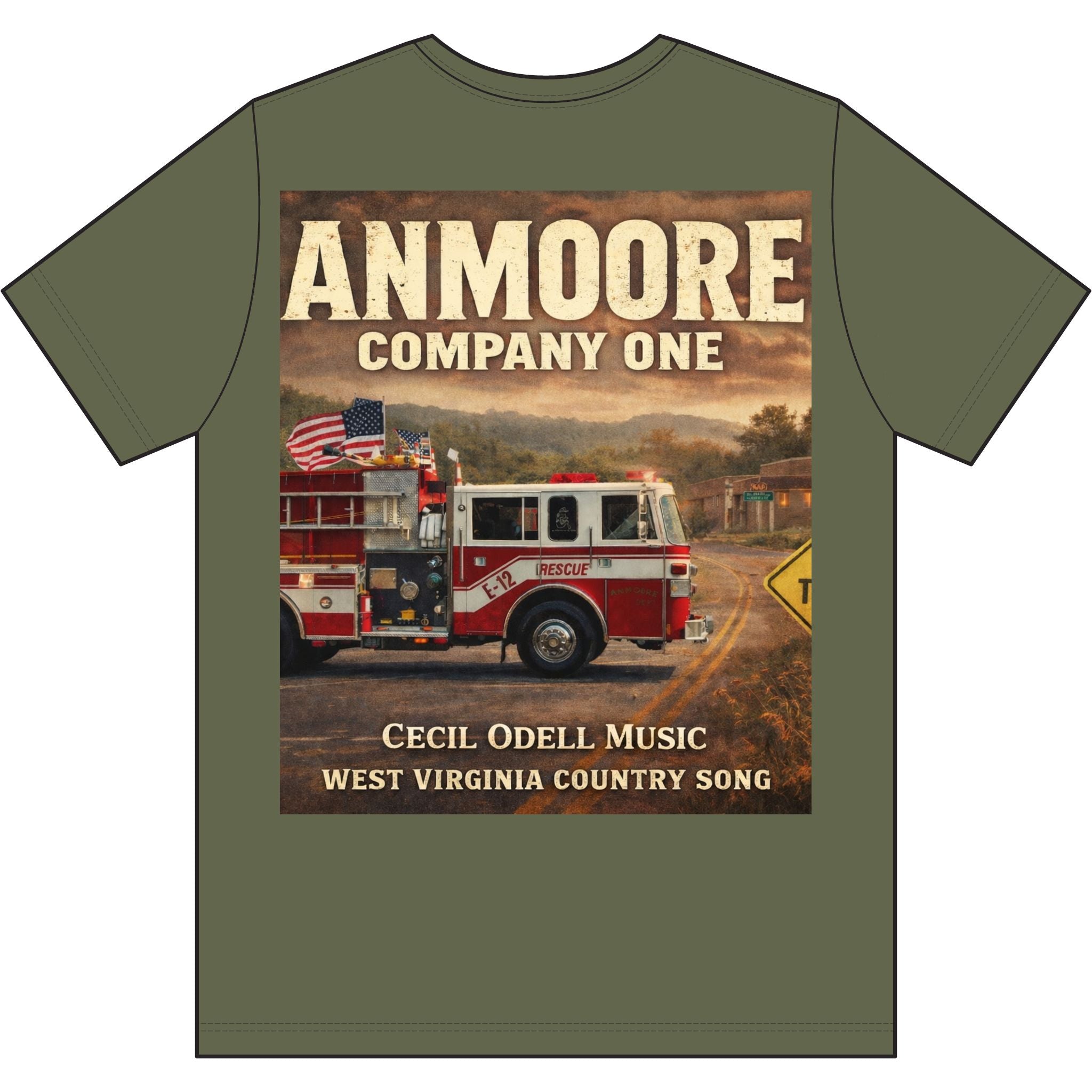 Fire Department T-Shirt: "Anmoore Company One" Rescue Truck Tee