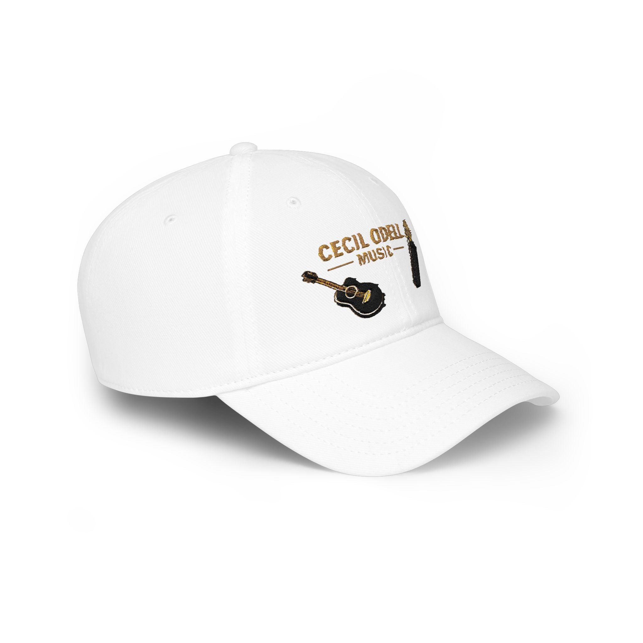 Cecil Odell Music Embroidered Guitar & Mic Low-Profile Baseball Cap