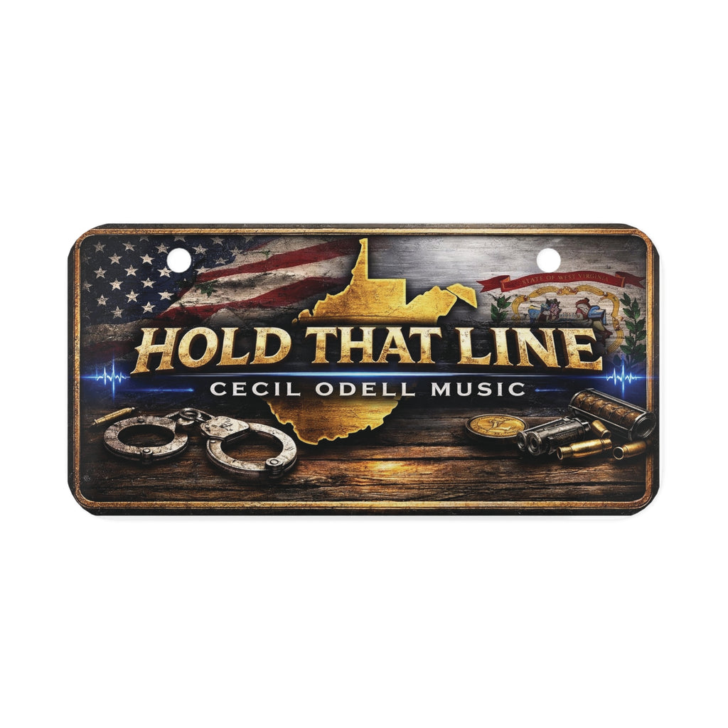 Mini License Plate - "Hold That Line" Cecil Odell Music Collectible