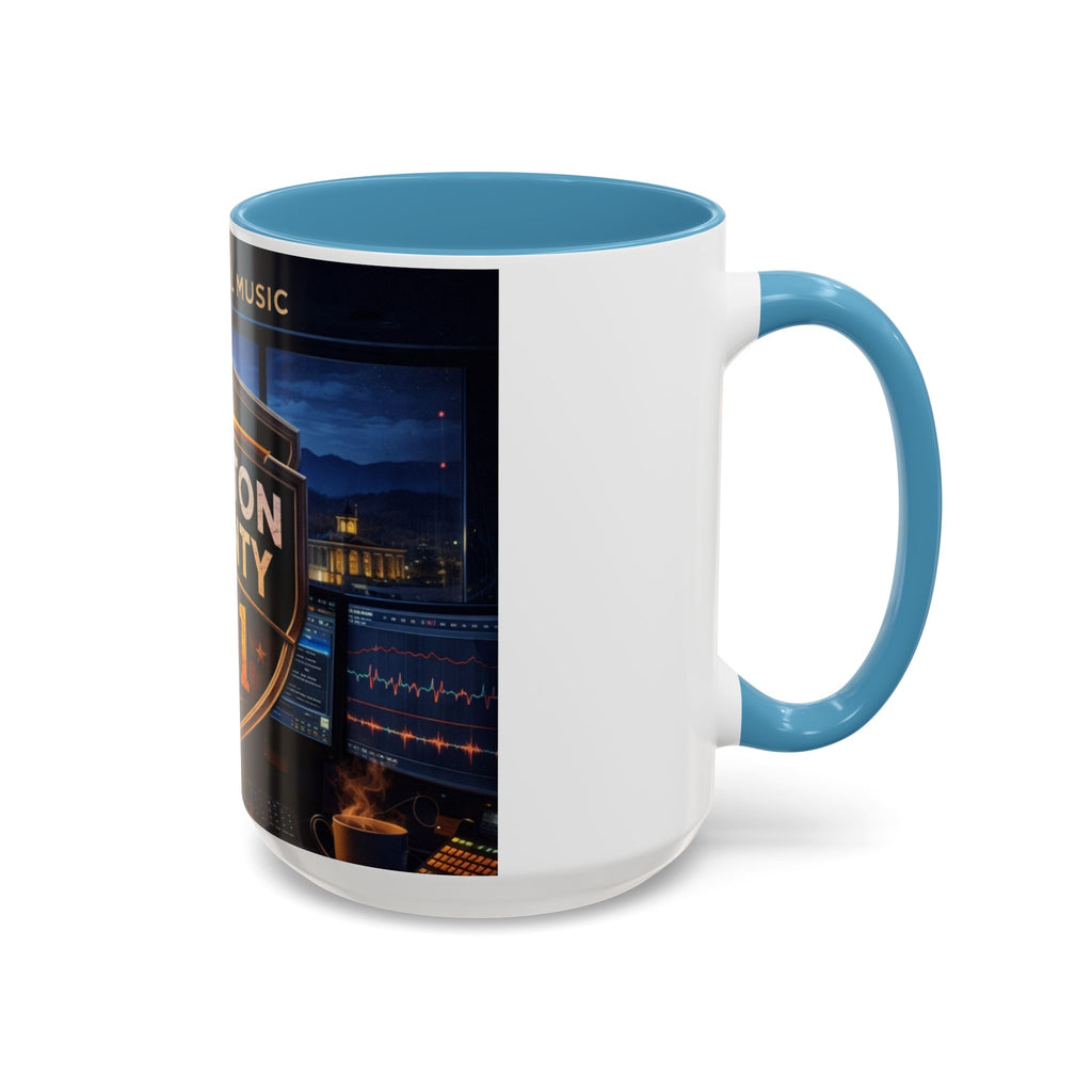 Preston County 911 Coffee Mug: Emergency Dispatch Badge Accent Mug