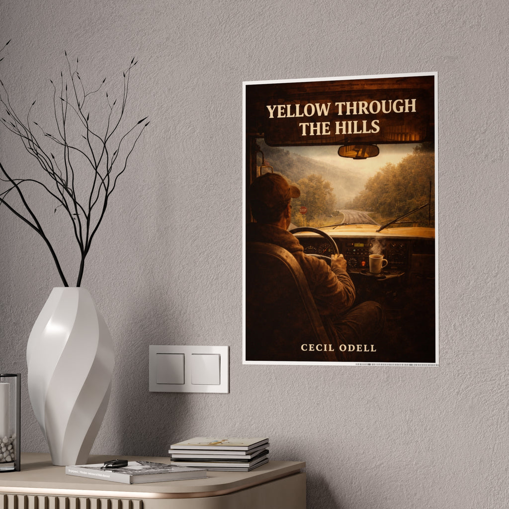School Bus Poster: "Yellow Through the Hills" Gloss Poster