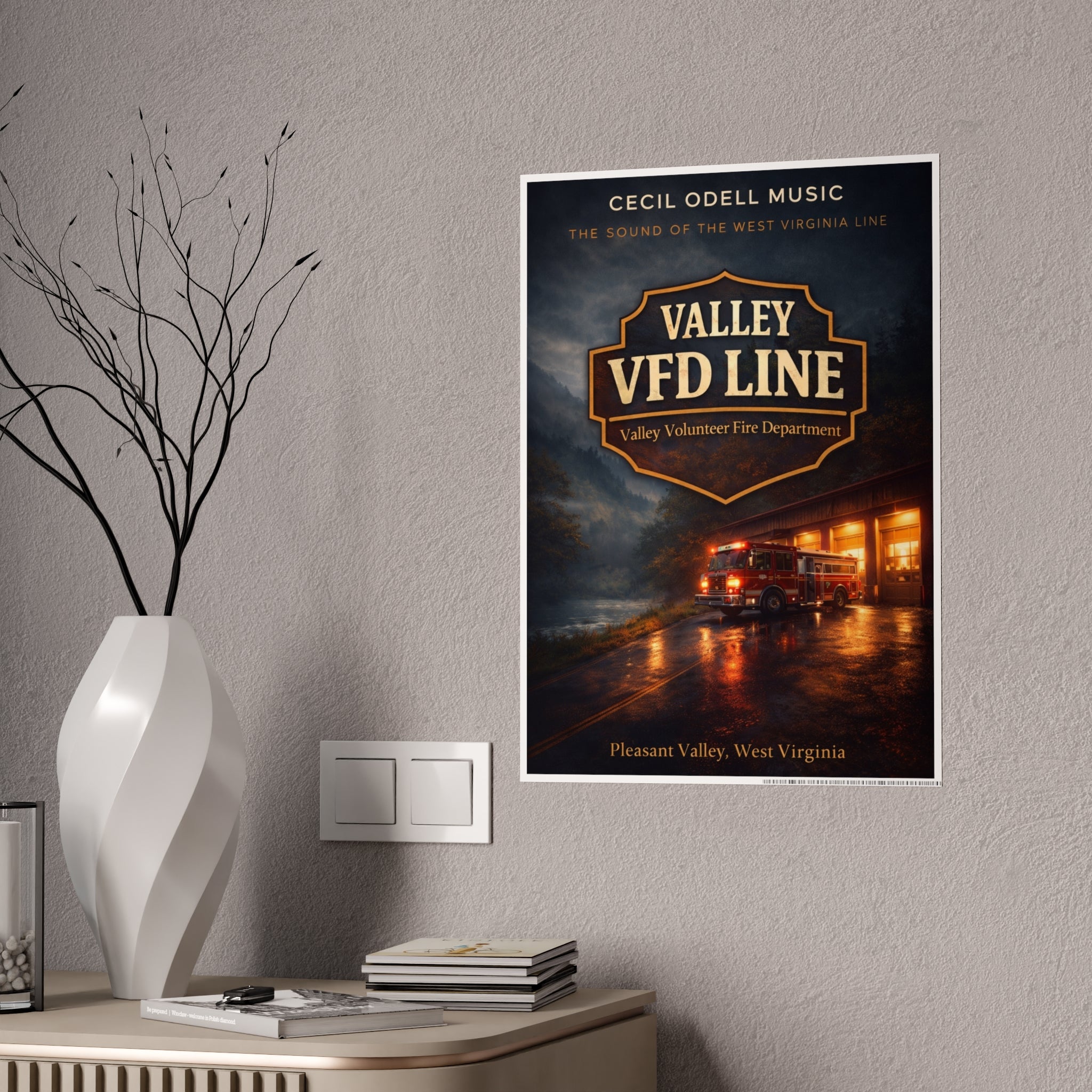 Valley VFD Line Gloss Poster: Valley Volunteer Fire Department Print (Pleasant Valley, West Virginia)