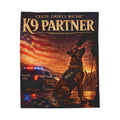 K9 Partner Velveteen Plush Blanket: Police K9 Tribute Throw with American Flag