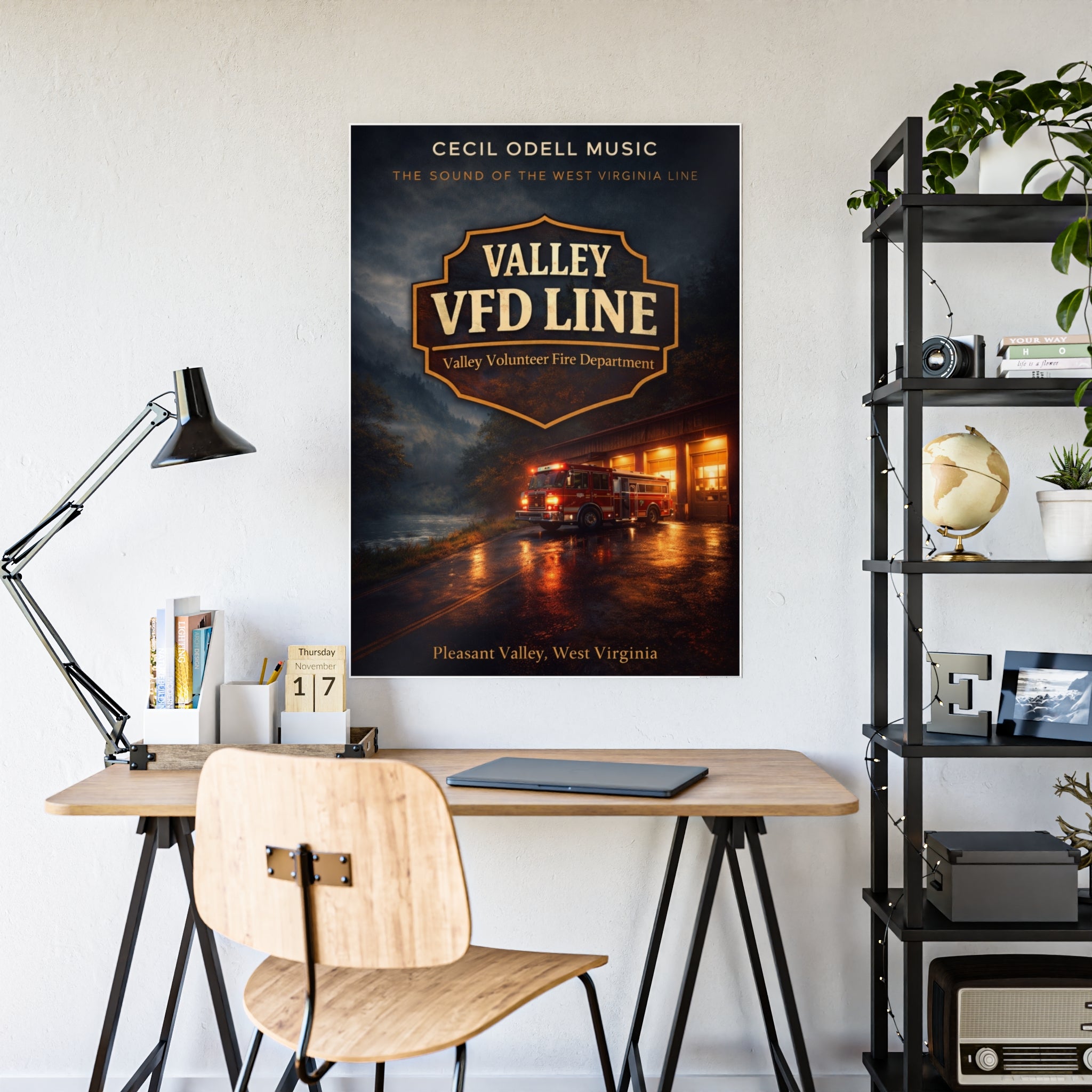 Valley VFD Line Gloss Poster: Valley Volunteer Fire Department Print (Pleasant Valley, West Virginia)