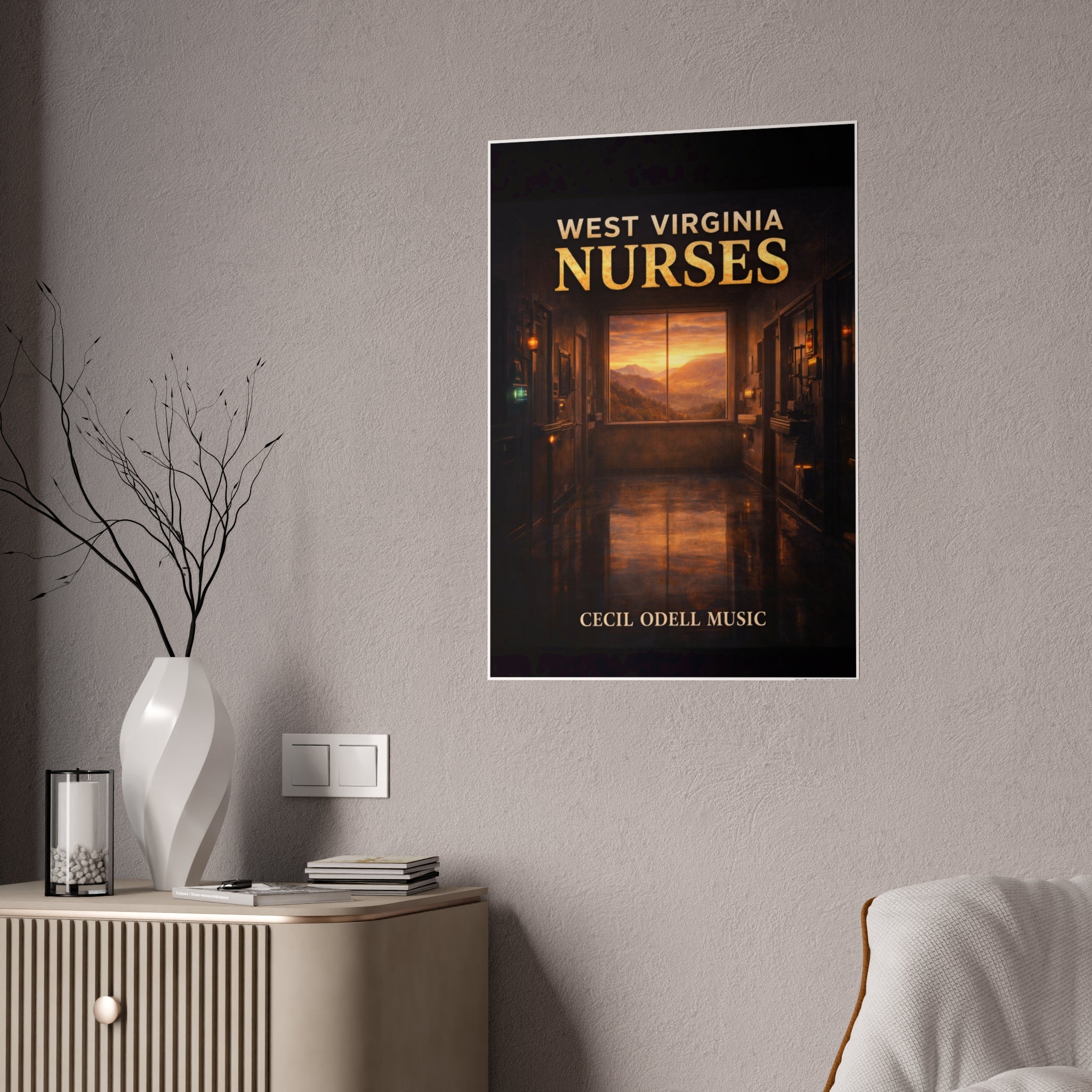 West Virginia Nurses Gloss Poster: Inspirational Hospital Corridor Sunset Art