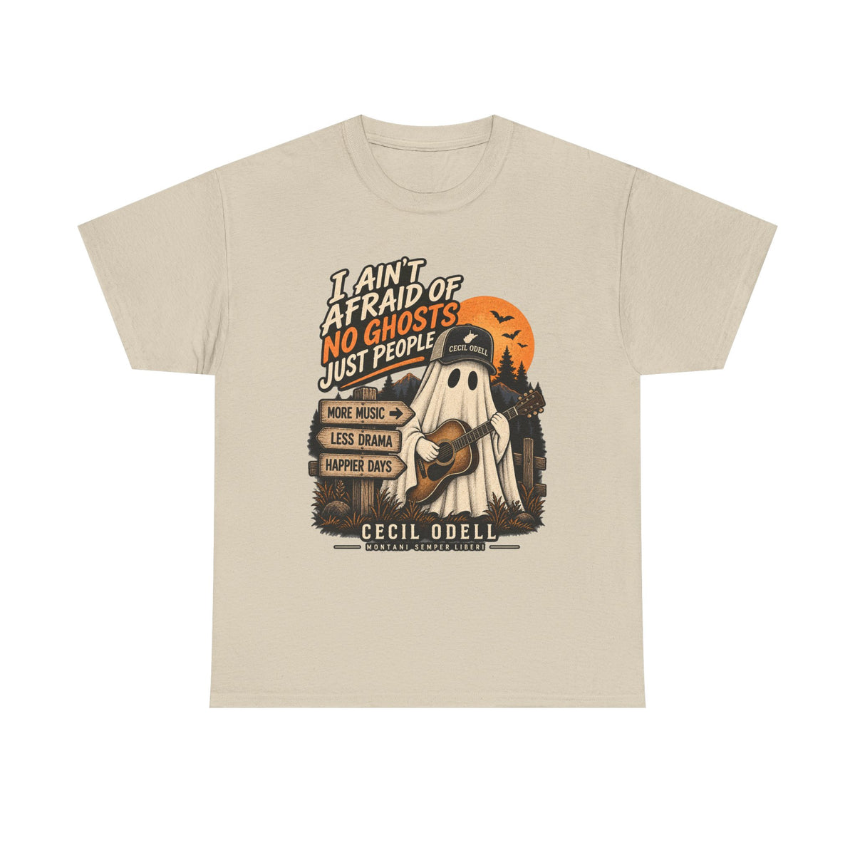 I Ain't Afraid of No Ghosts, Just People Halloween Tee | Cecil Odell