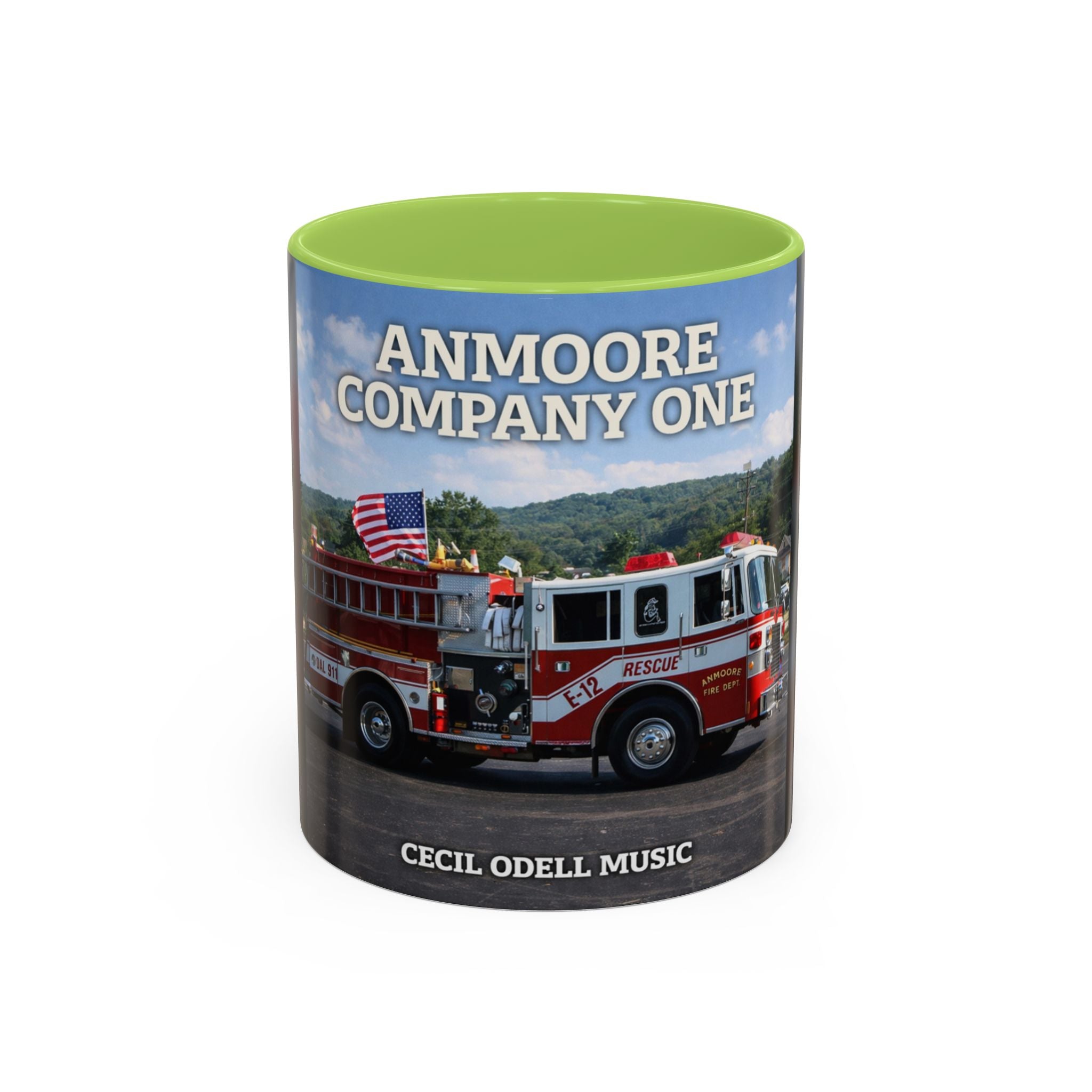 Fire Truck Coffee Mug: Anmoore Company One Tribute (Cecil Odell Music)