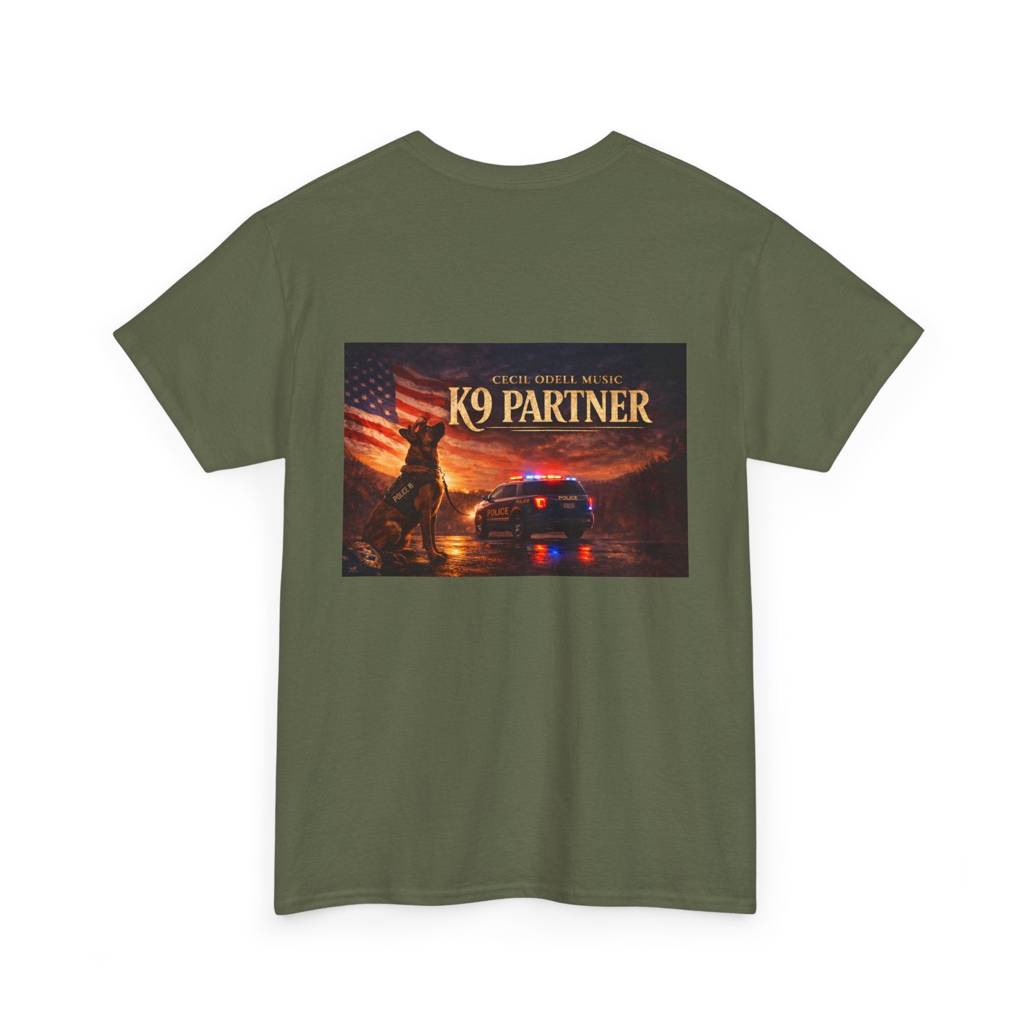 K9 Partner T-Shirt: 'Cecil Odell Music' Script Chest Design