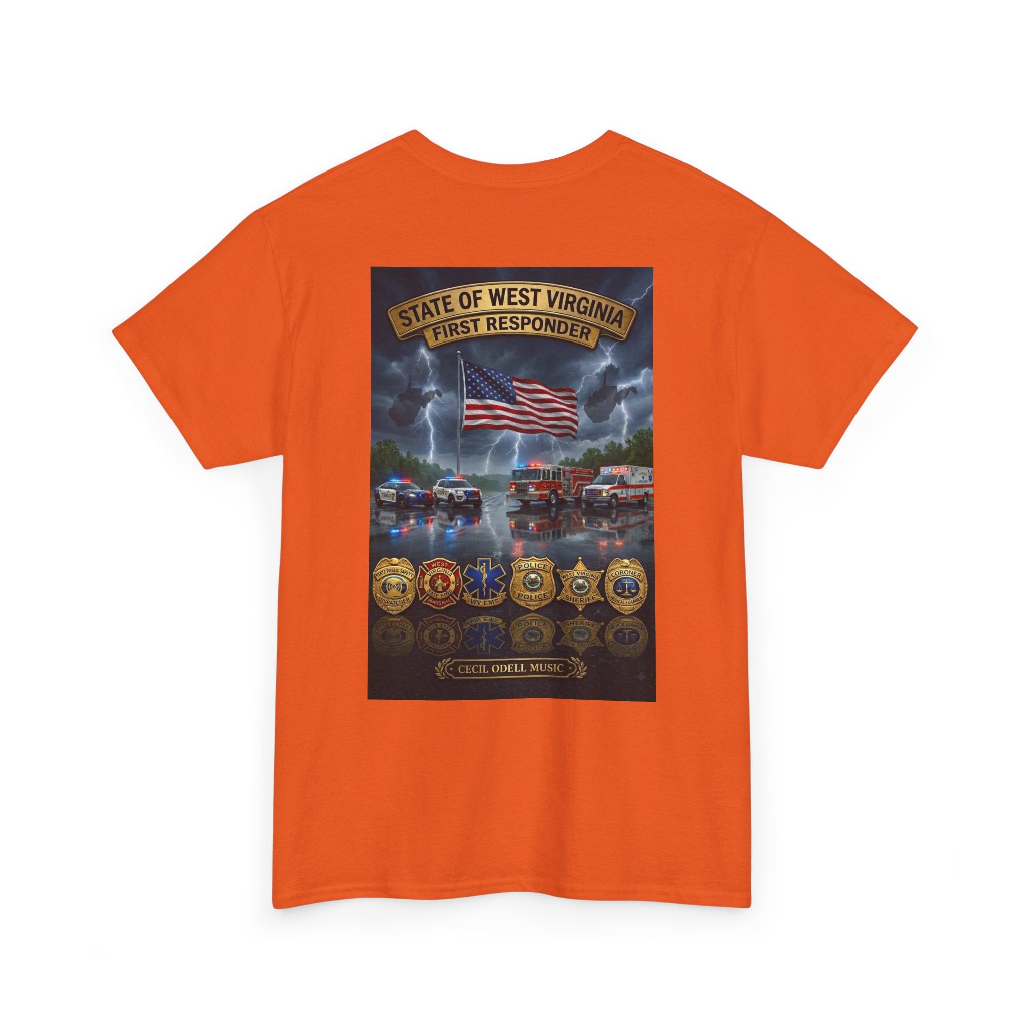 First Responder Tribute T-Shirt: State of West Virginia Police, Fire & EMS Memorial Tee