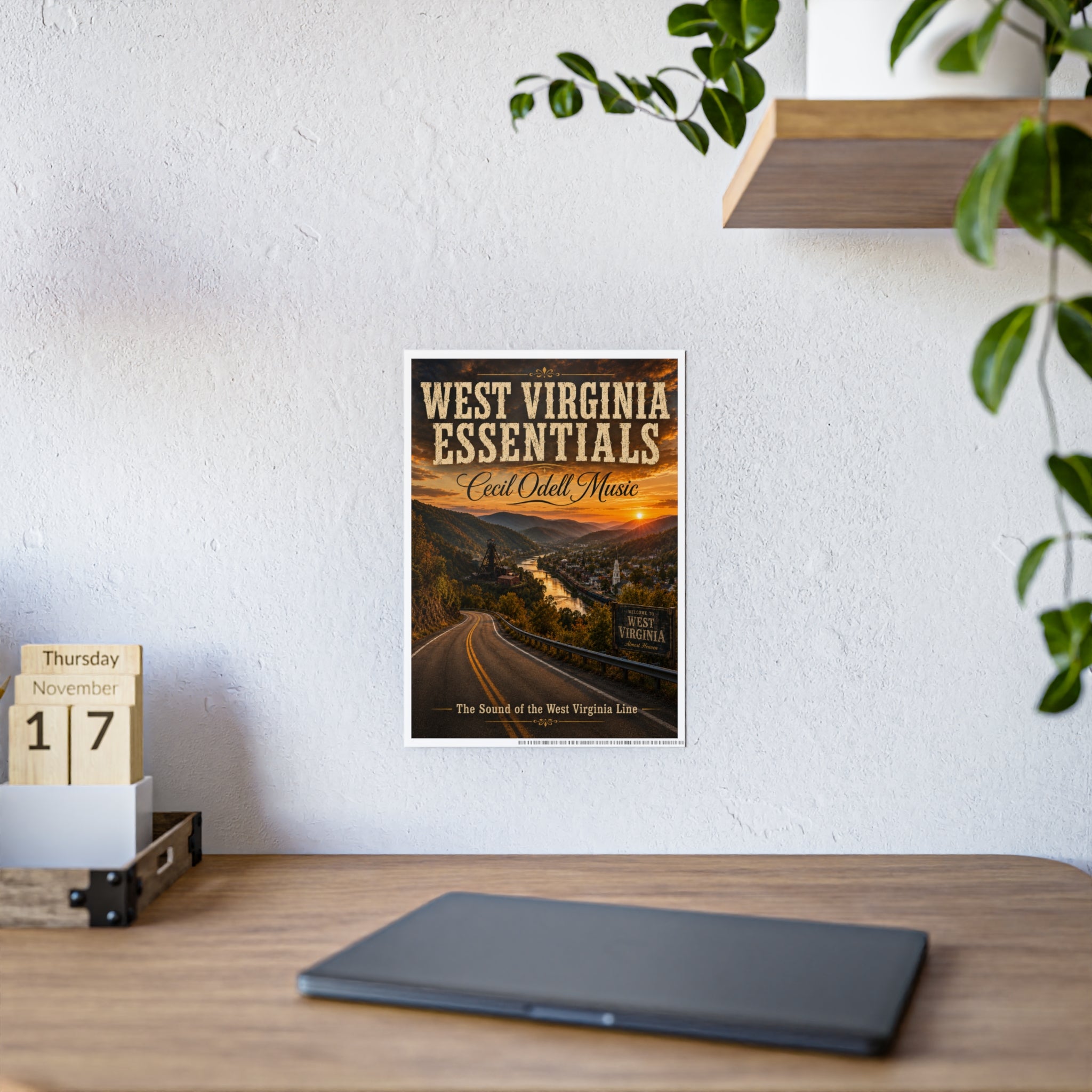West Virginia Essentials Gloss Poster — Vintage Scenic State Music Print
