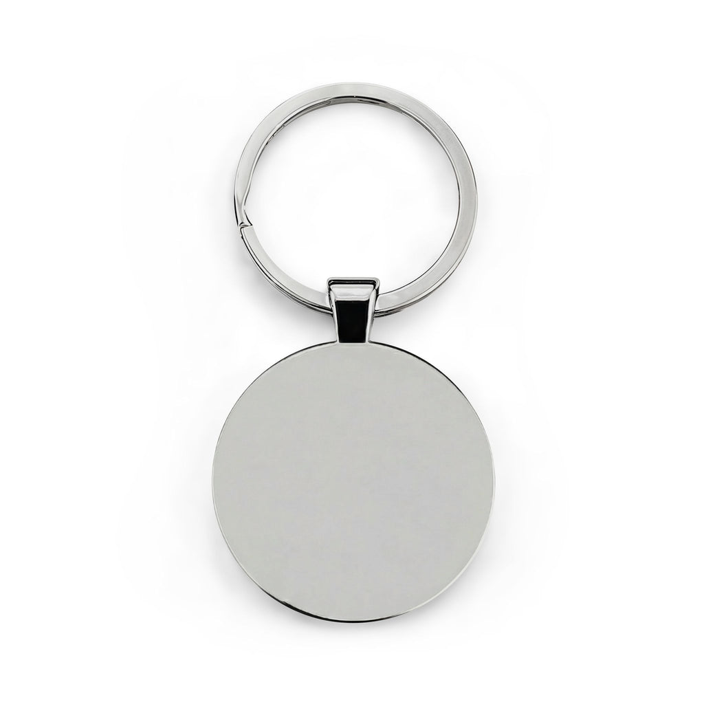 Cecil Odell Music Round Stainless Steel Keychain: Guitar Logo Keepsake