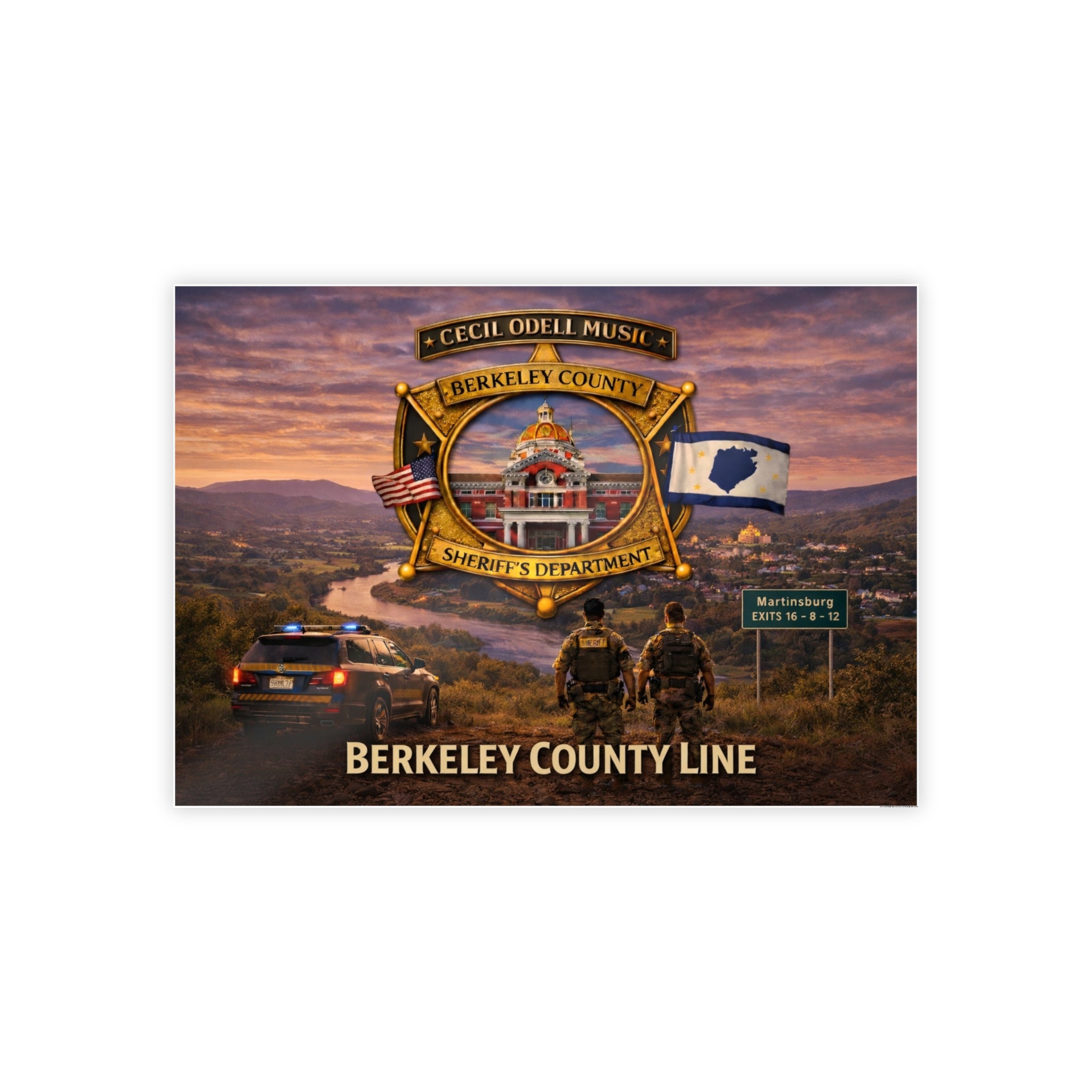 Berkeley County Line Gloss Poster — Sheriff’s Department Badge Scenic Tribute