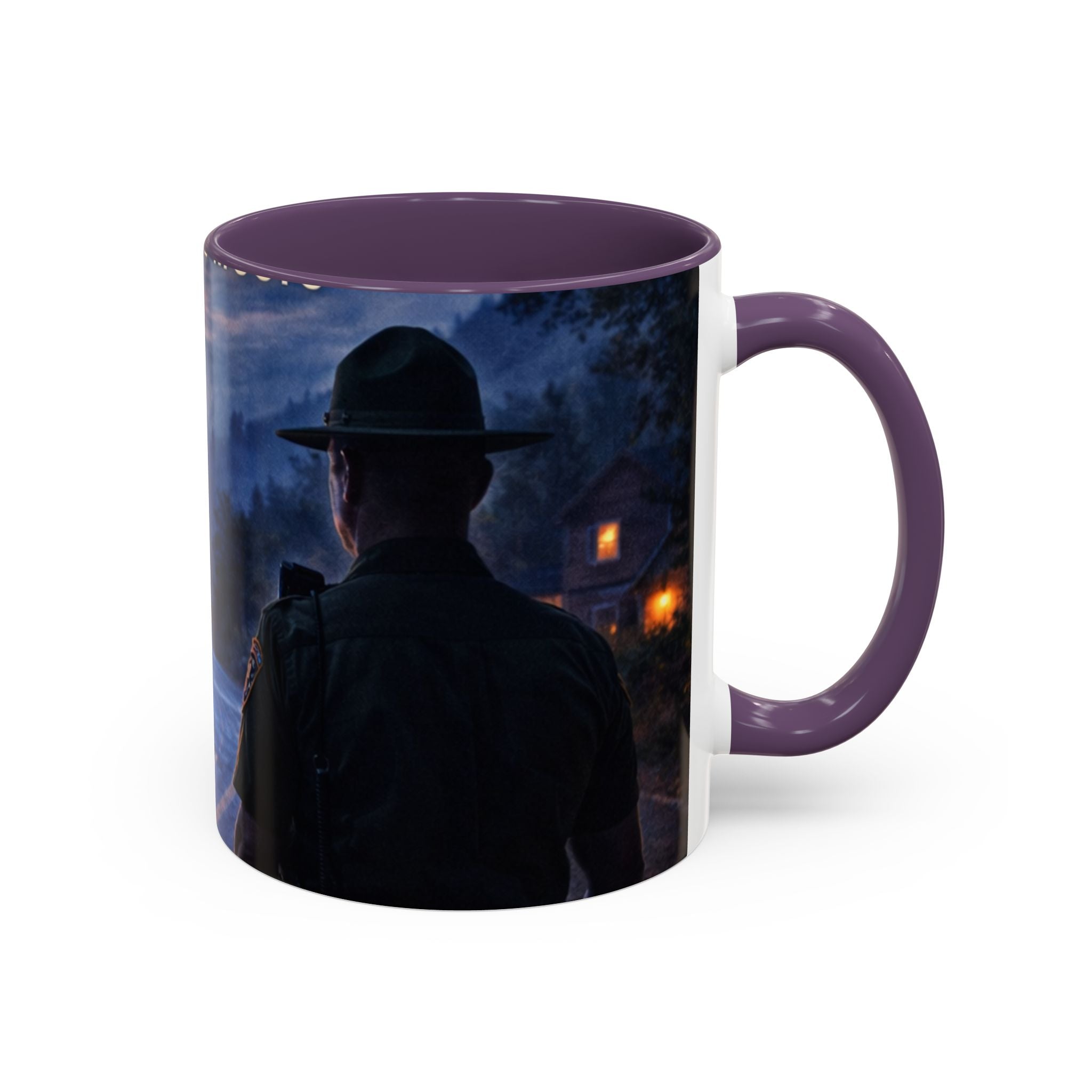 Trooper Night Patrol Coffee Mug: Rustic Western Lawman Scene (11/15oz)