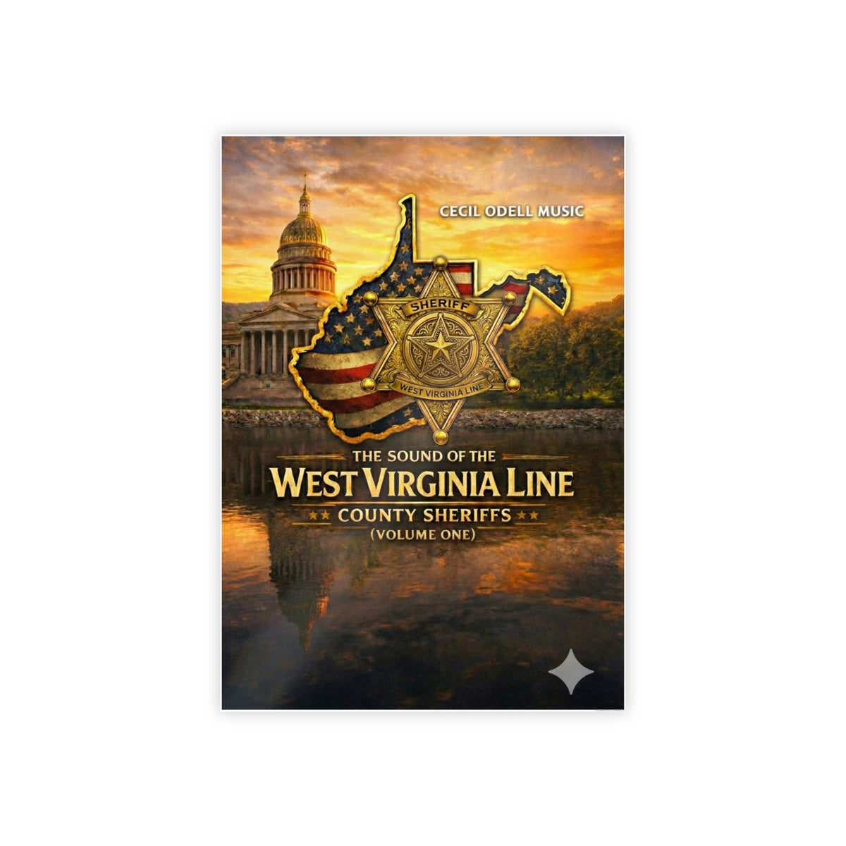 West Virginia Line County Sheriffs Poster: Gloss Music Print