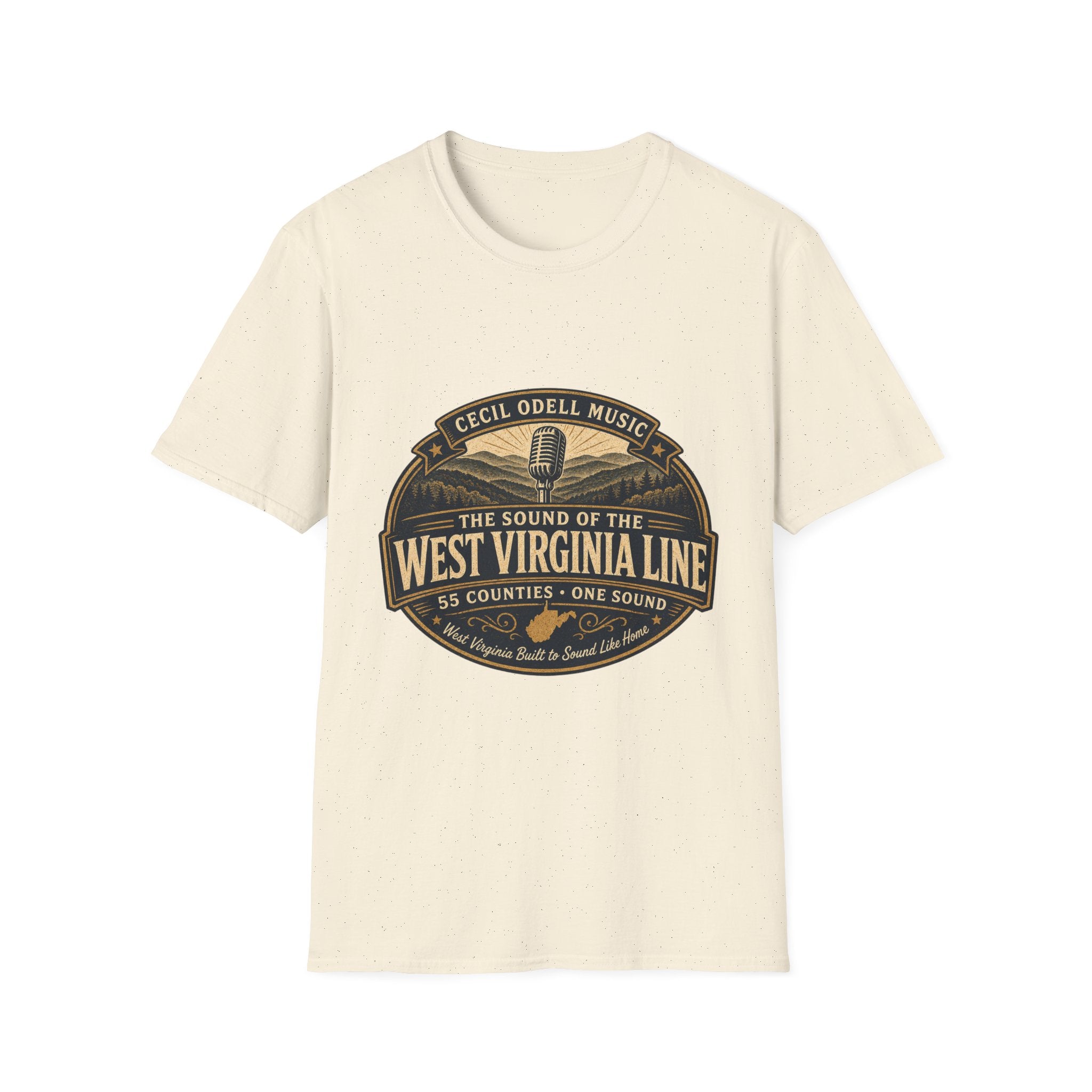 West Virginia Music T-Shirt: "Built to Sound Like Home" Vintage State Guitar Tee