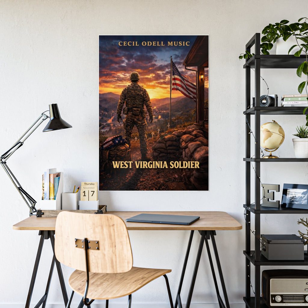 West Virginia Soldier Poster: Cecil Odell Music Patriotic Military Wall Art