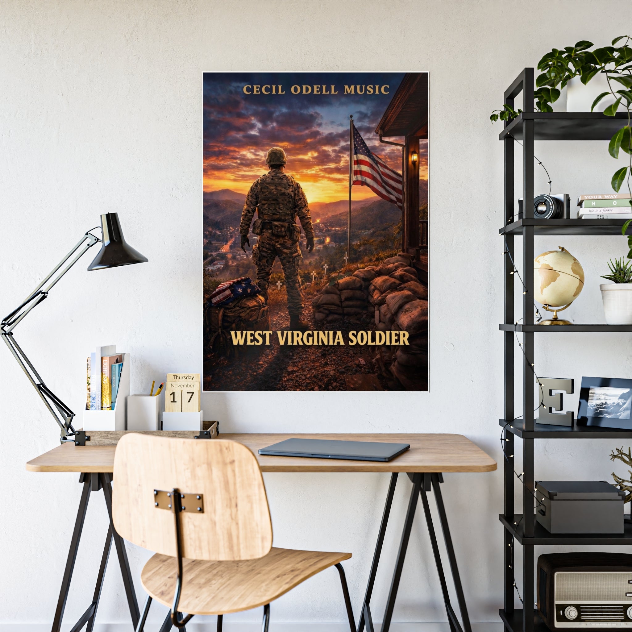 West Virginia Soldier Poster: Cecil Odell Music Patriotic Military Wall Art