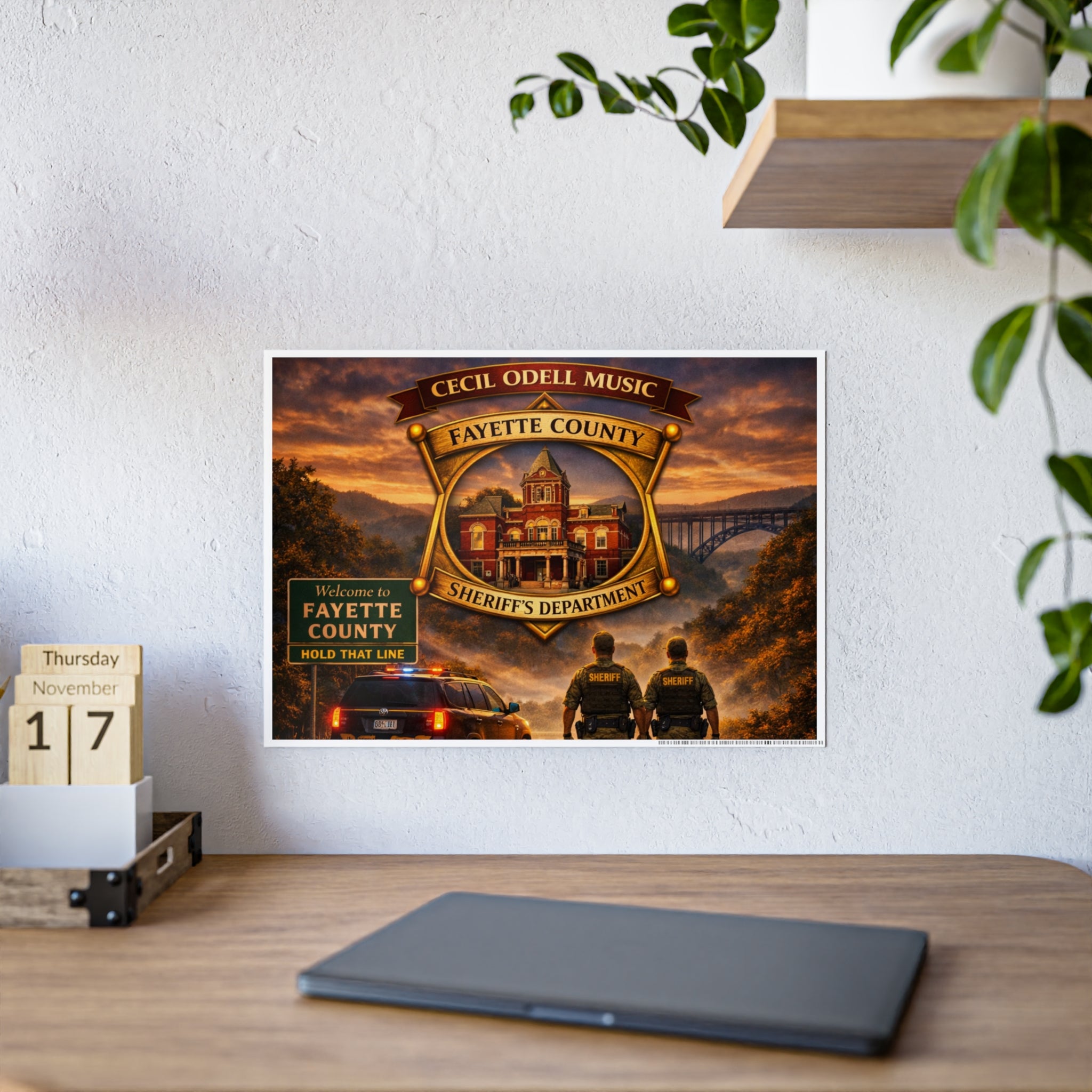 Fayette County Sheriff Badge Poster: 'Cecil Odell Music' Gloss Print