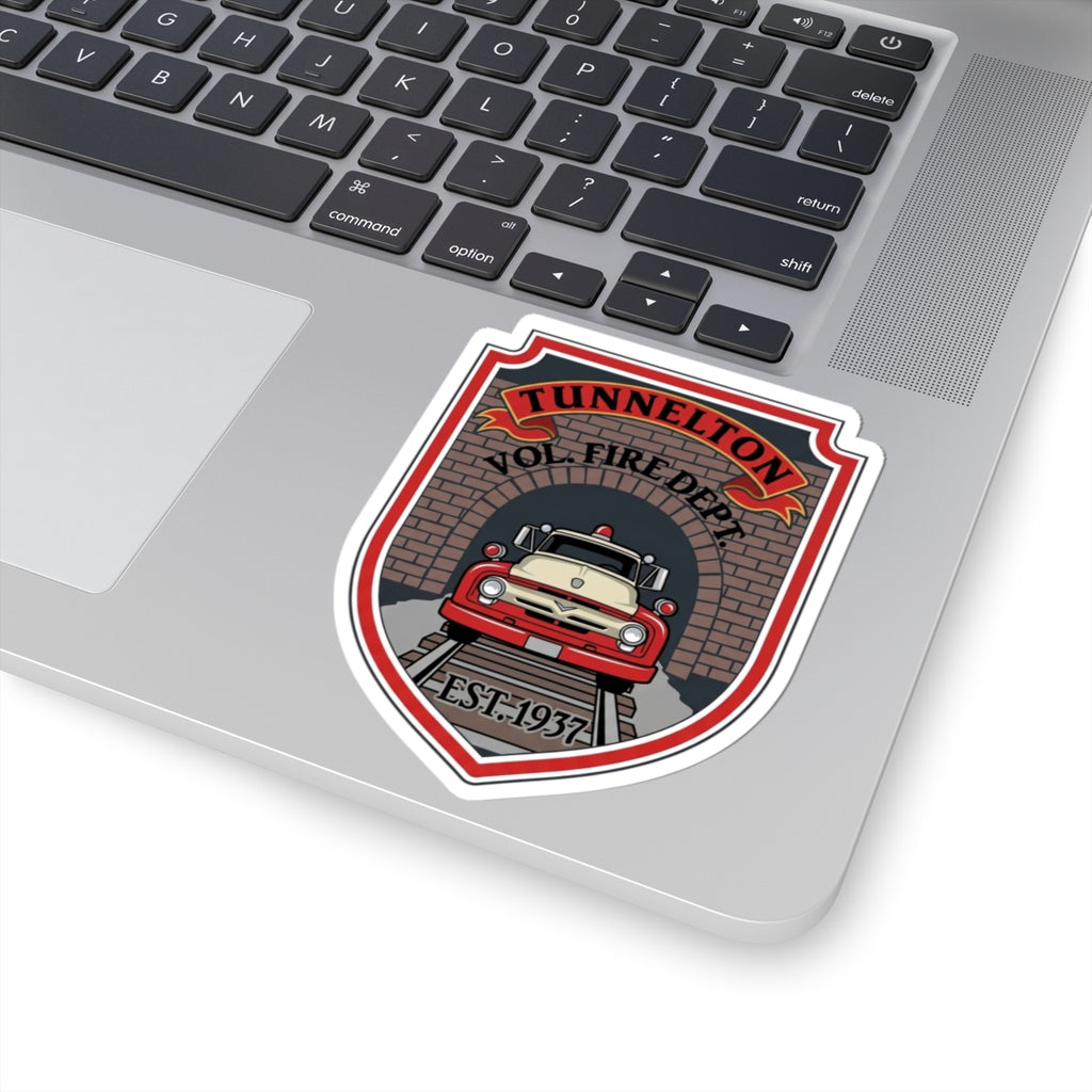 Tunnelton Vol. Fire Dept. Kiss-Cut Sticker: Vintage Firetruck Badge (Est. 1937)