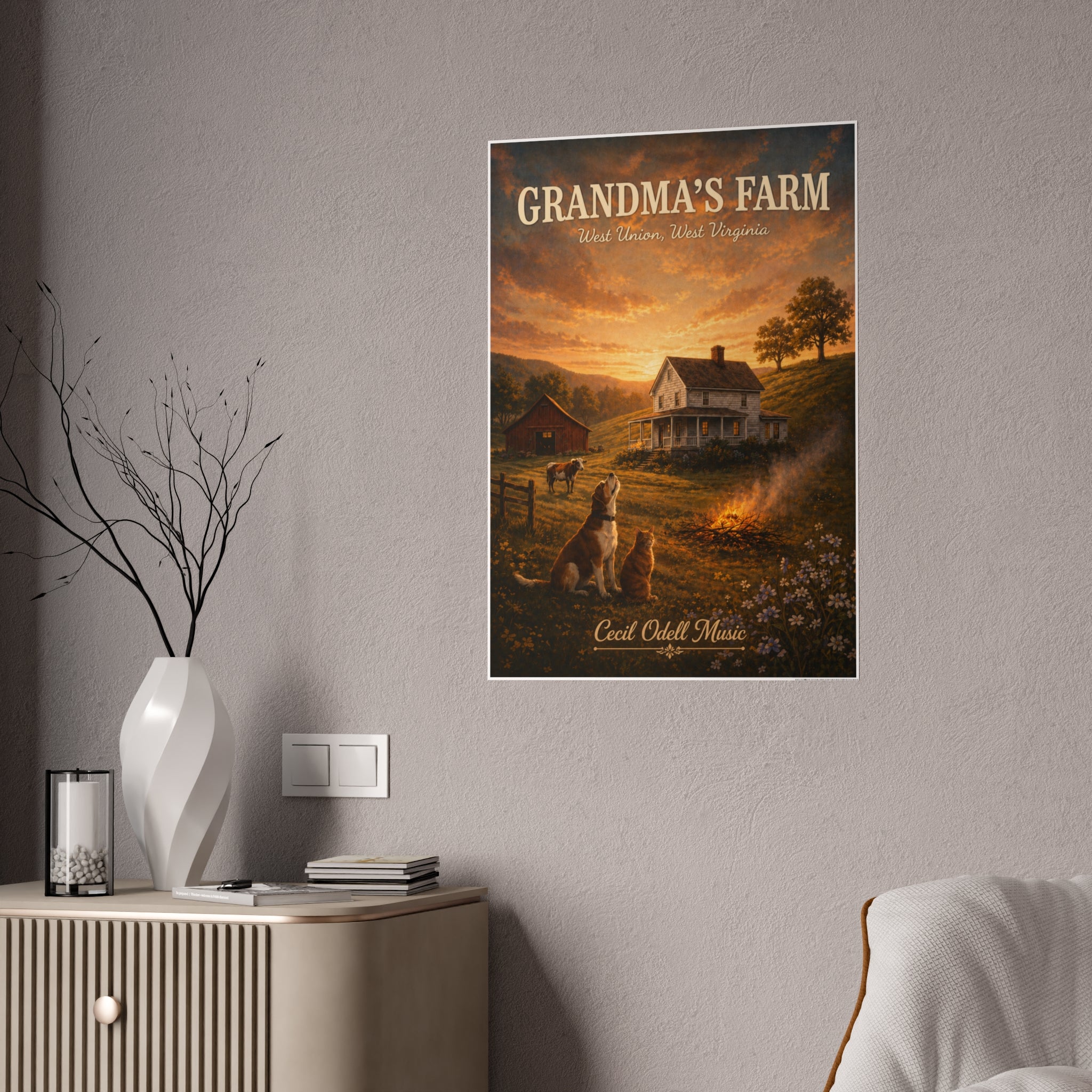 Grandma's Farm Poster Print: West Union West Virginia Rustic Country Wall Art