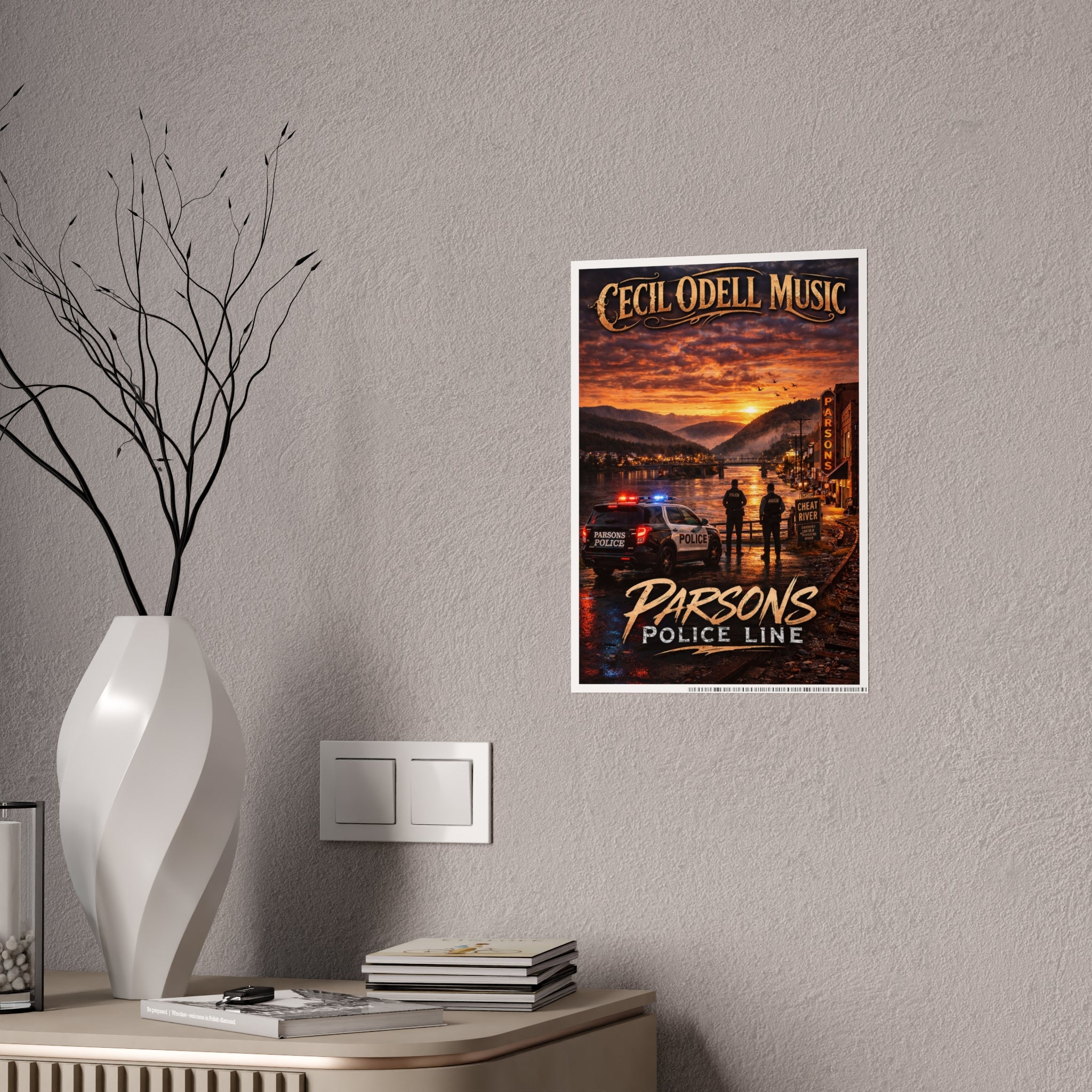 Police Line Poster: "Parsons" Sunset Crime Scene Music Print