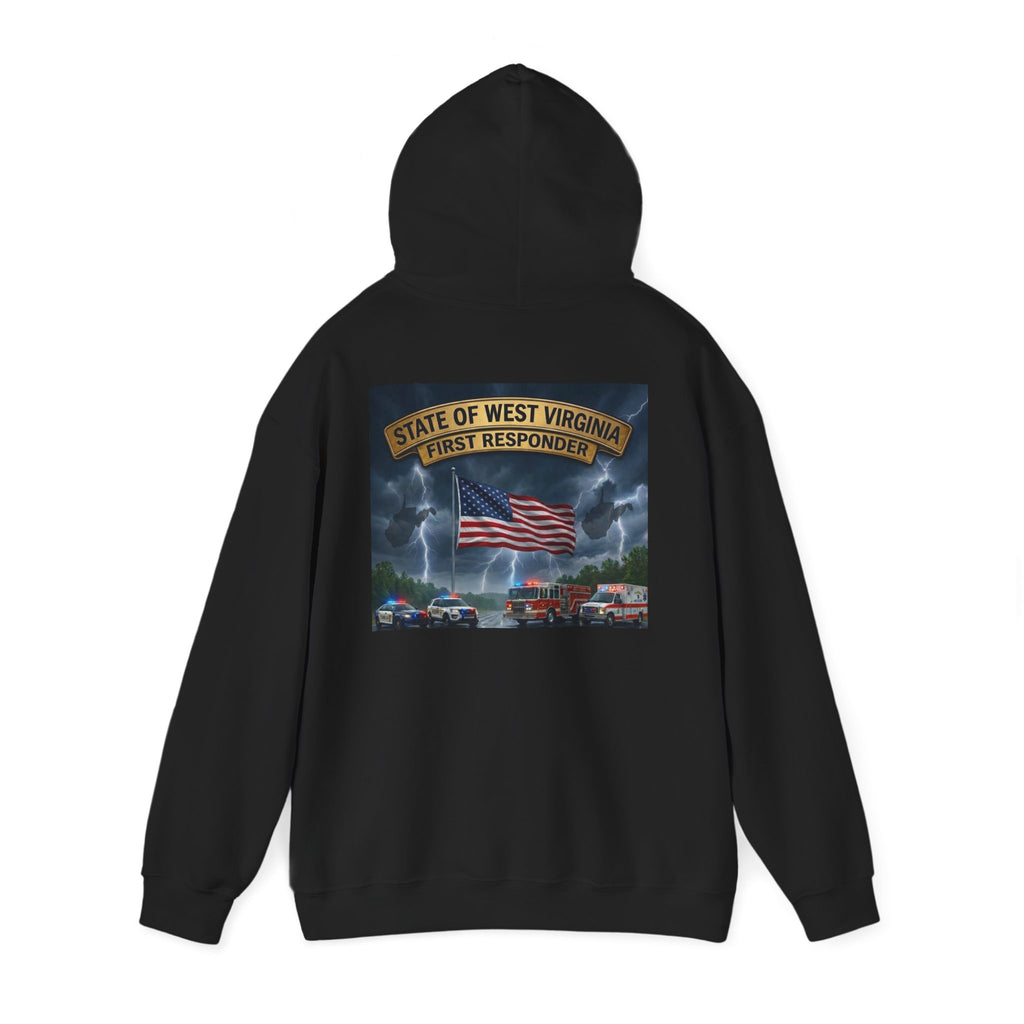 First Responder Hoodie: West Virginia Line Eagle & American Flag Tribute