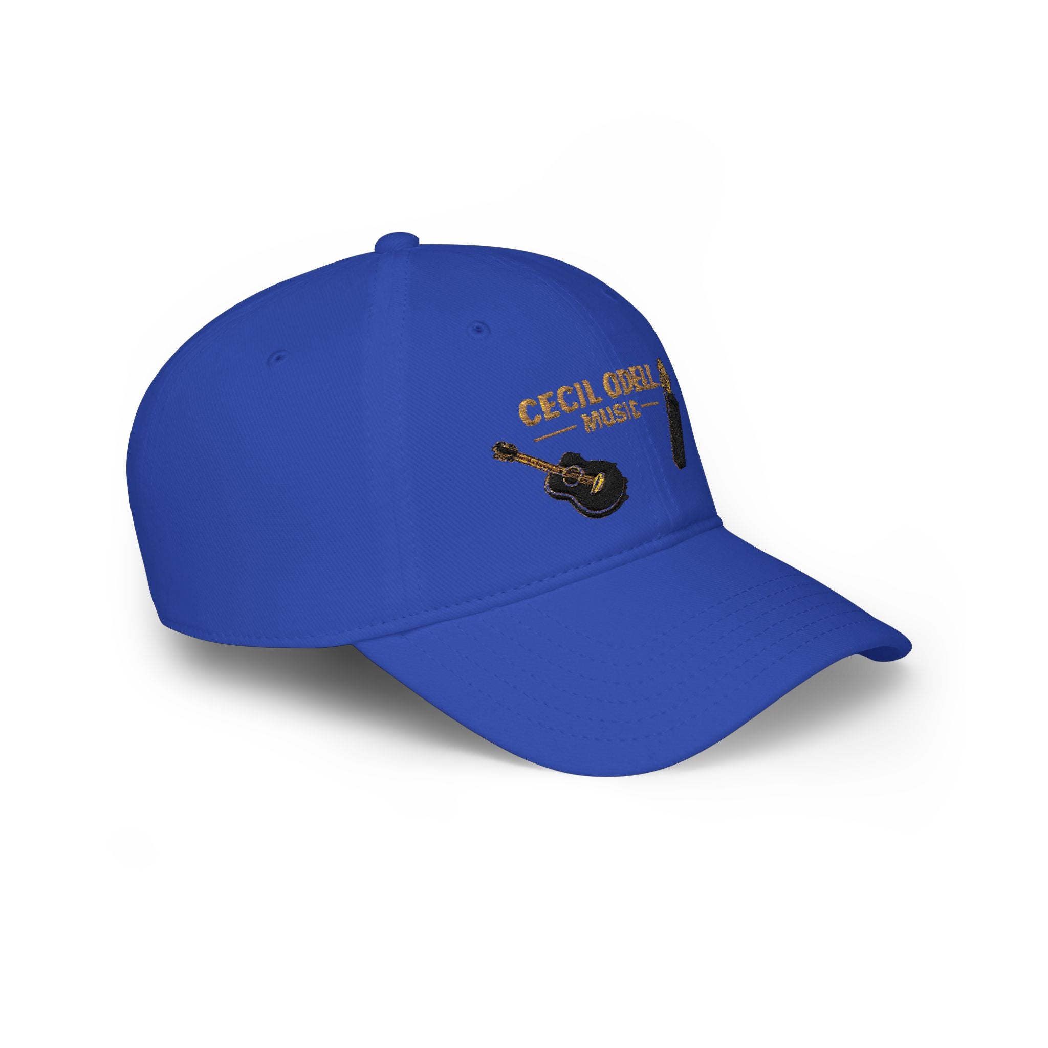 Cecil Odell Music Embroidered Guitar & Mic Low-Profile Baseball Cap