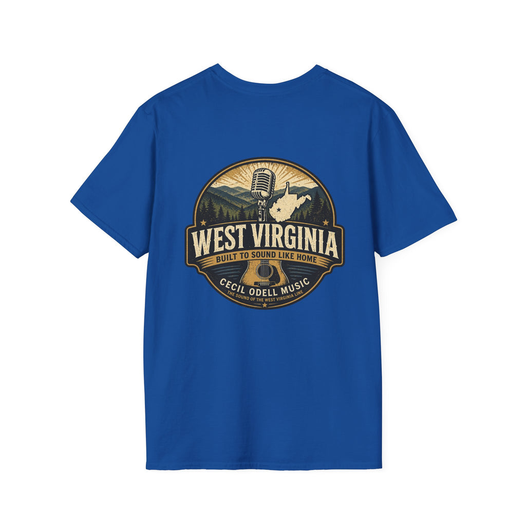 West Virginia Music T-Shirt: "Built to Sound Like Home" Vintage State Guitar Tee
