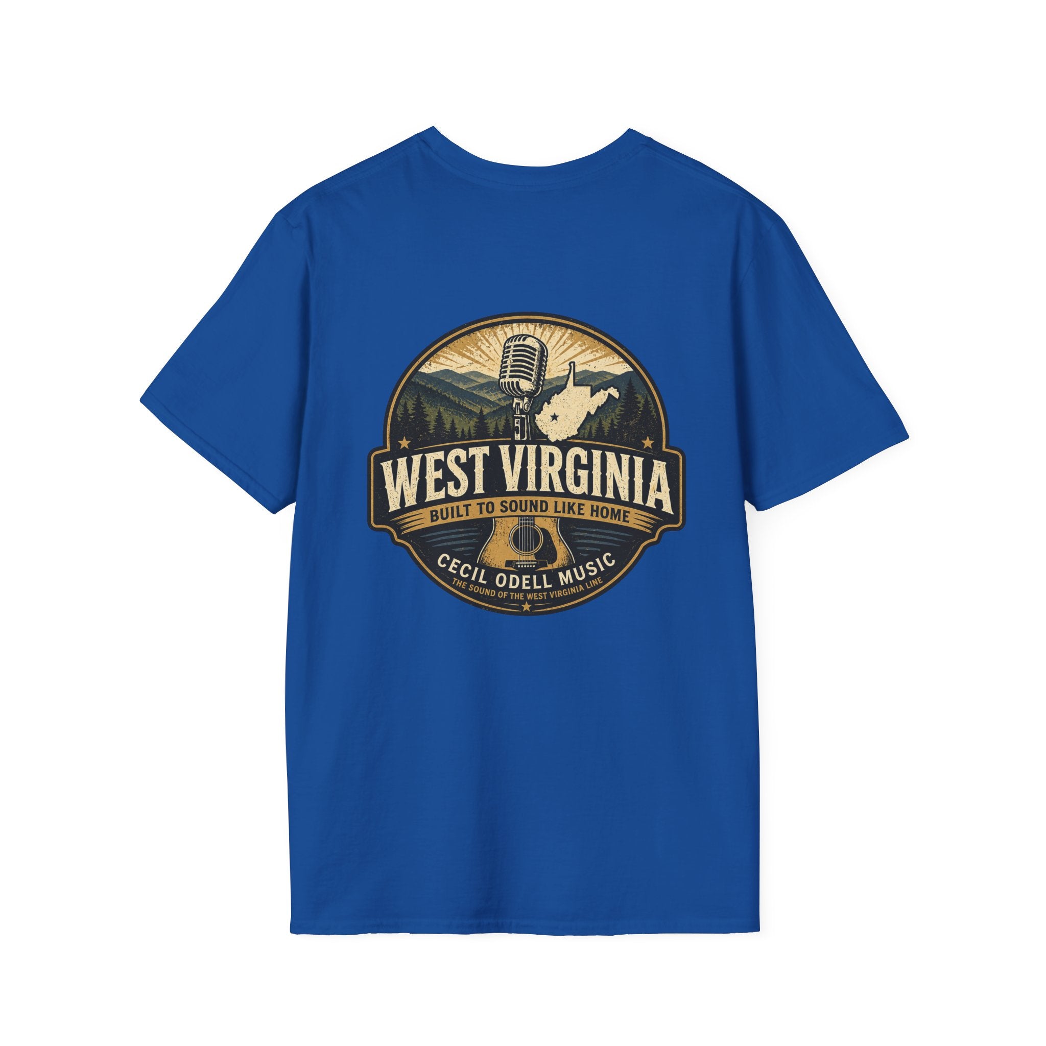 West Virginia Music T-Shirt: "Built to Sound Like Home" Vintage State Guitar Tee