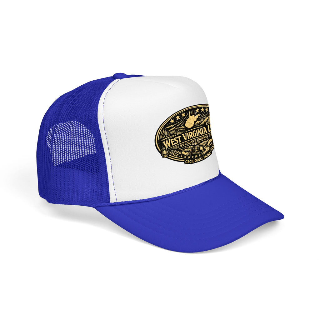 West Virginia Line Vintage Foam Trucker Hat: Rustic State Patch Cap