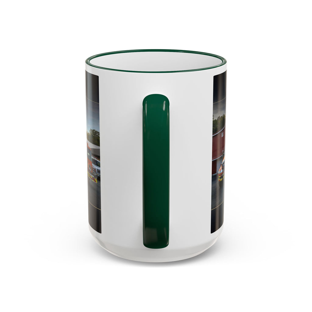 Fire Truck Photo Accent Rim Mug: "Cecil Odell Music" Volunteer Fire Department Tribute (11oz/15oz)