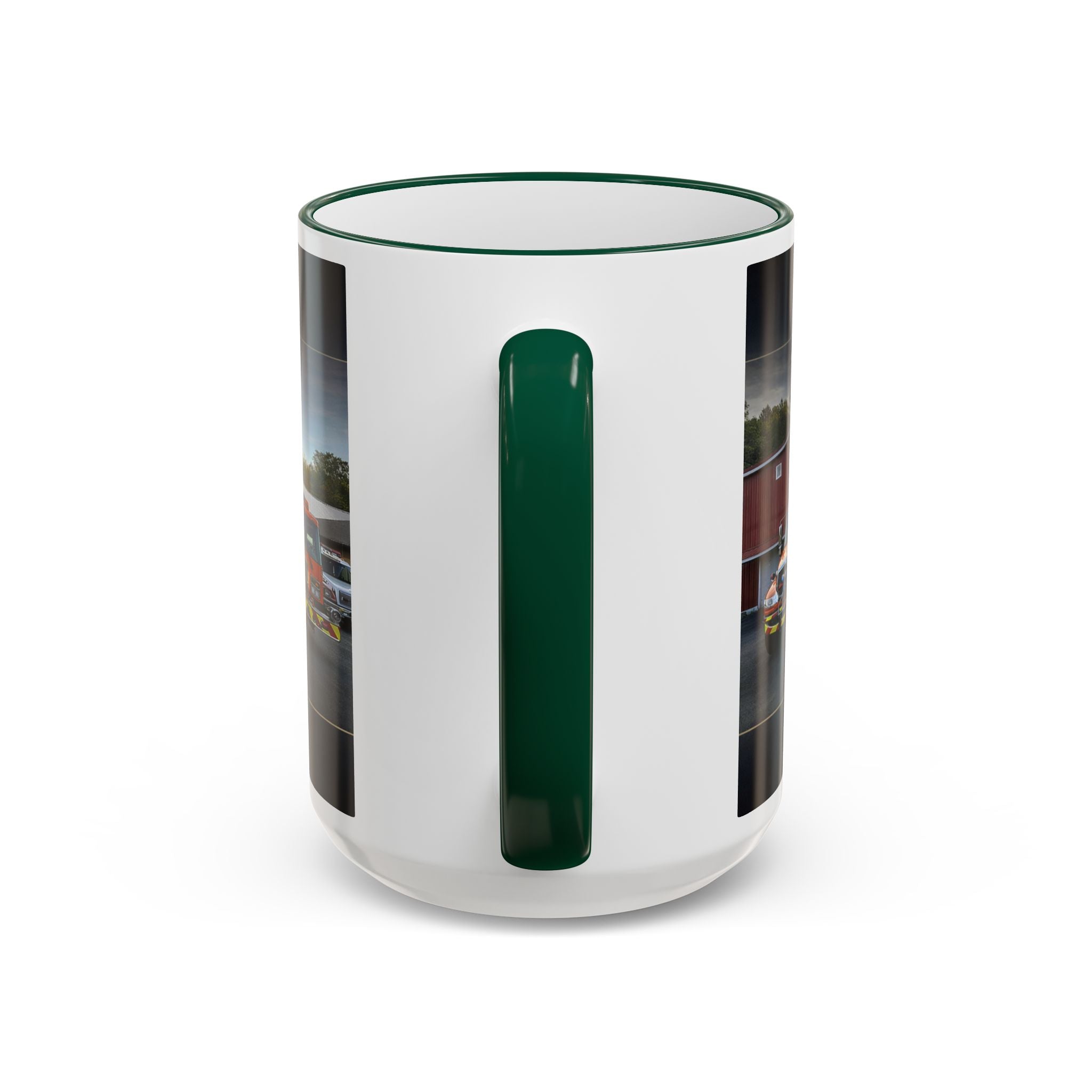 Fire Truck Photo Accent Rim Mug: "Cecil Odell Music" Volunteer Fire Department Tribute (11oz/15oz)