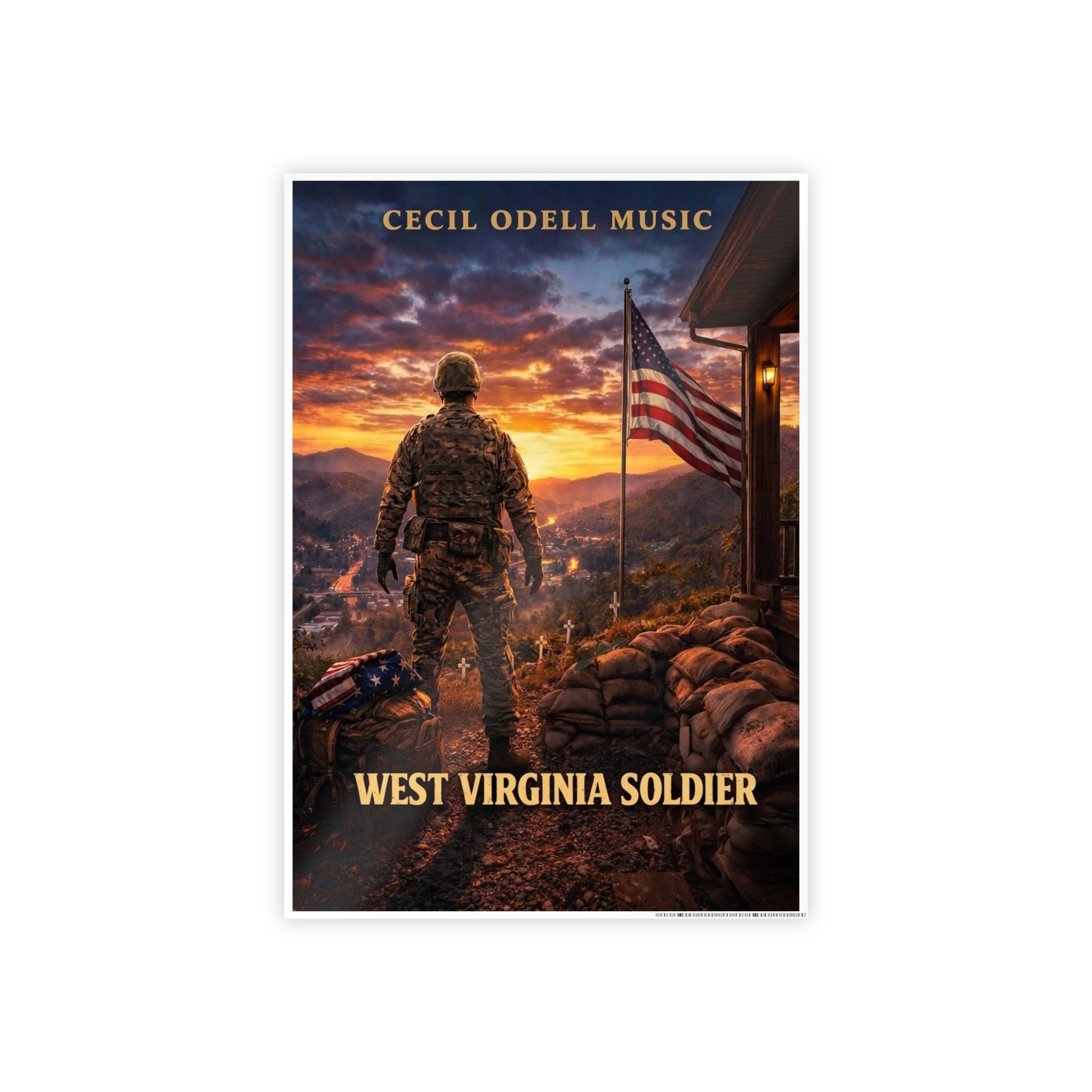 West Virginia Soldier Poster: Cecil Odell Music Patriotic Military Wall Art