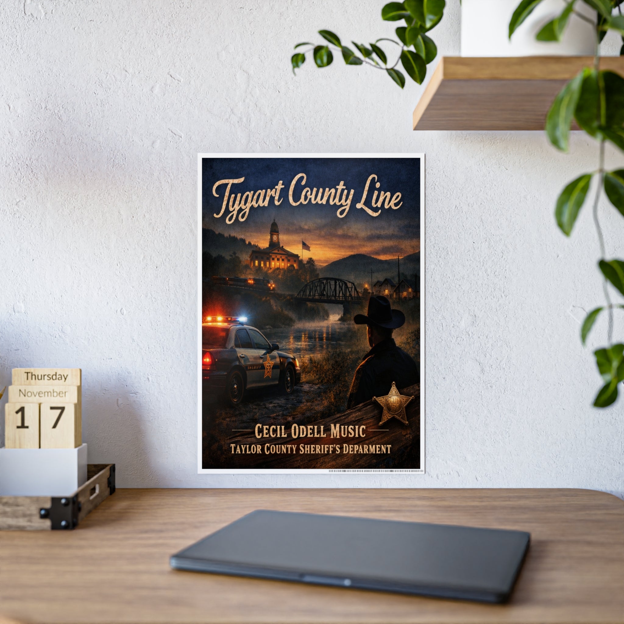 Gloss Poster - Tygart County Line Vintage Sheriff Music Print