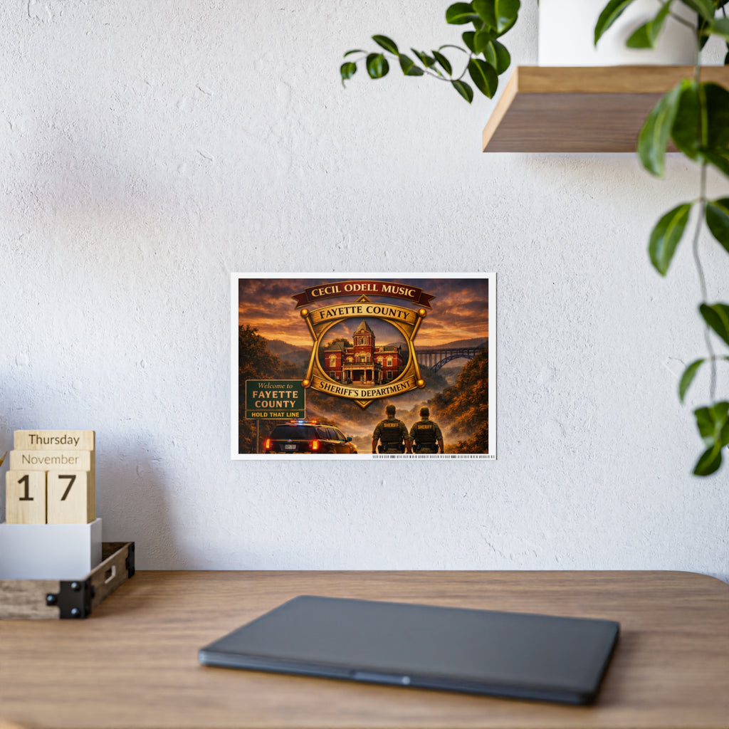 Fayette County Sheriff Badge Poster: 'Cecil Odell Music' Gloss Print