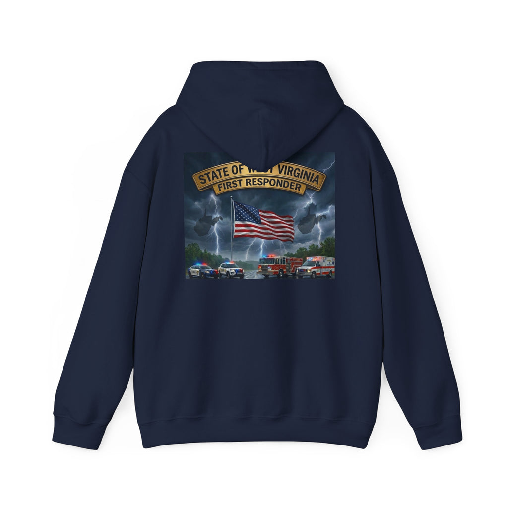 First Responder Hoodie: West Virginia Line Eagle & American Flag Tribute