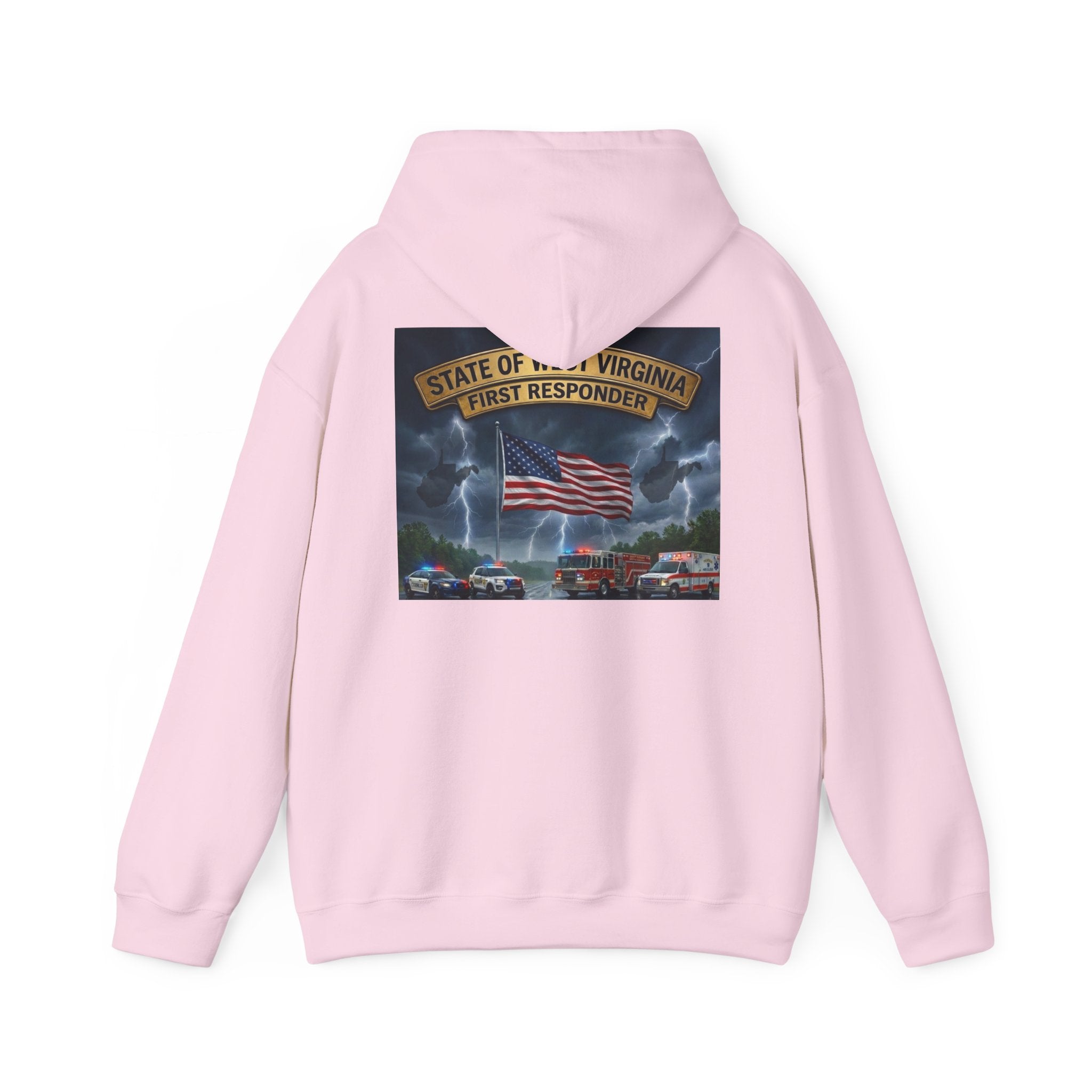 First Responder Hoodie: West Virginia Line Eagle & American Flag Tribute