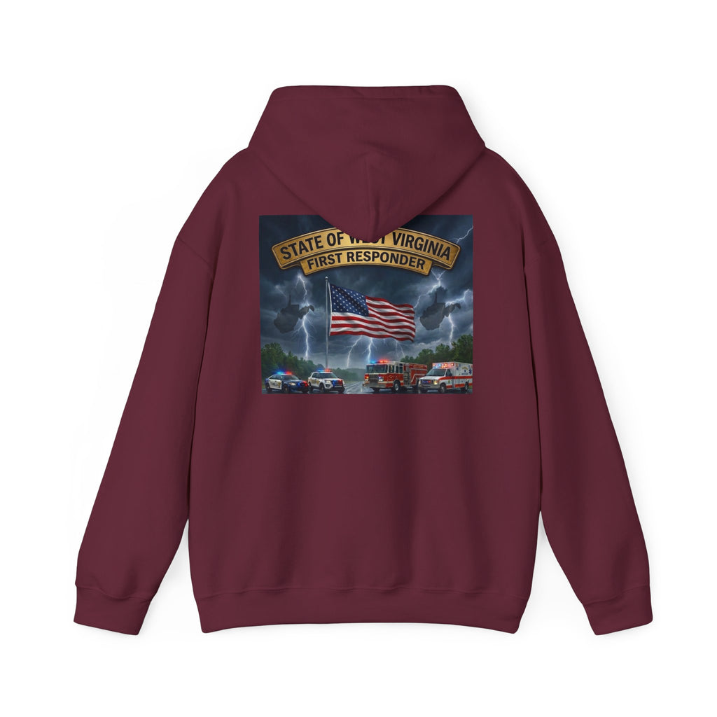 First Responder Hoodie: West Virginia Line Eagle & American Flag Tribute