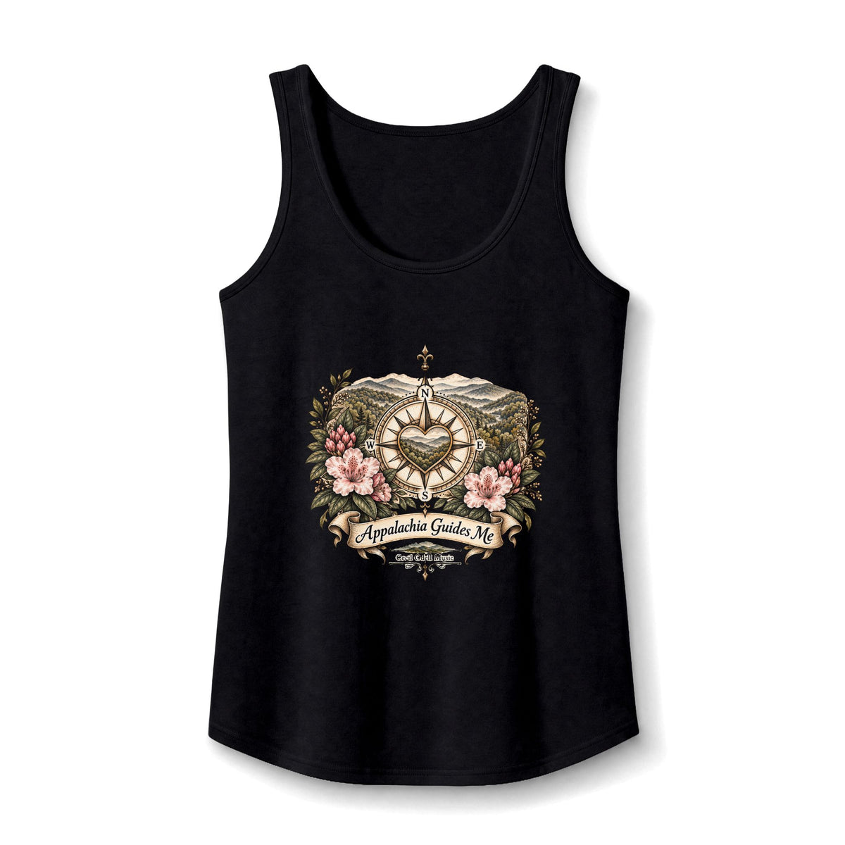 Appalachia Guide Co. Floral Heart Tank Top — Women's Cotton Graphic Tank