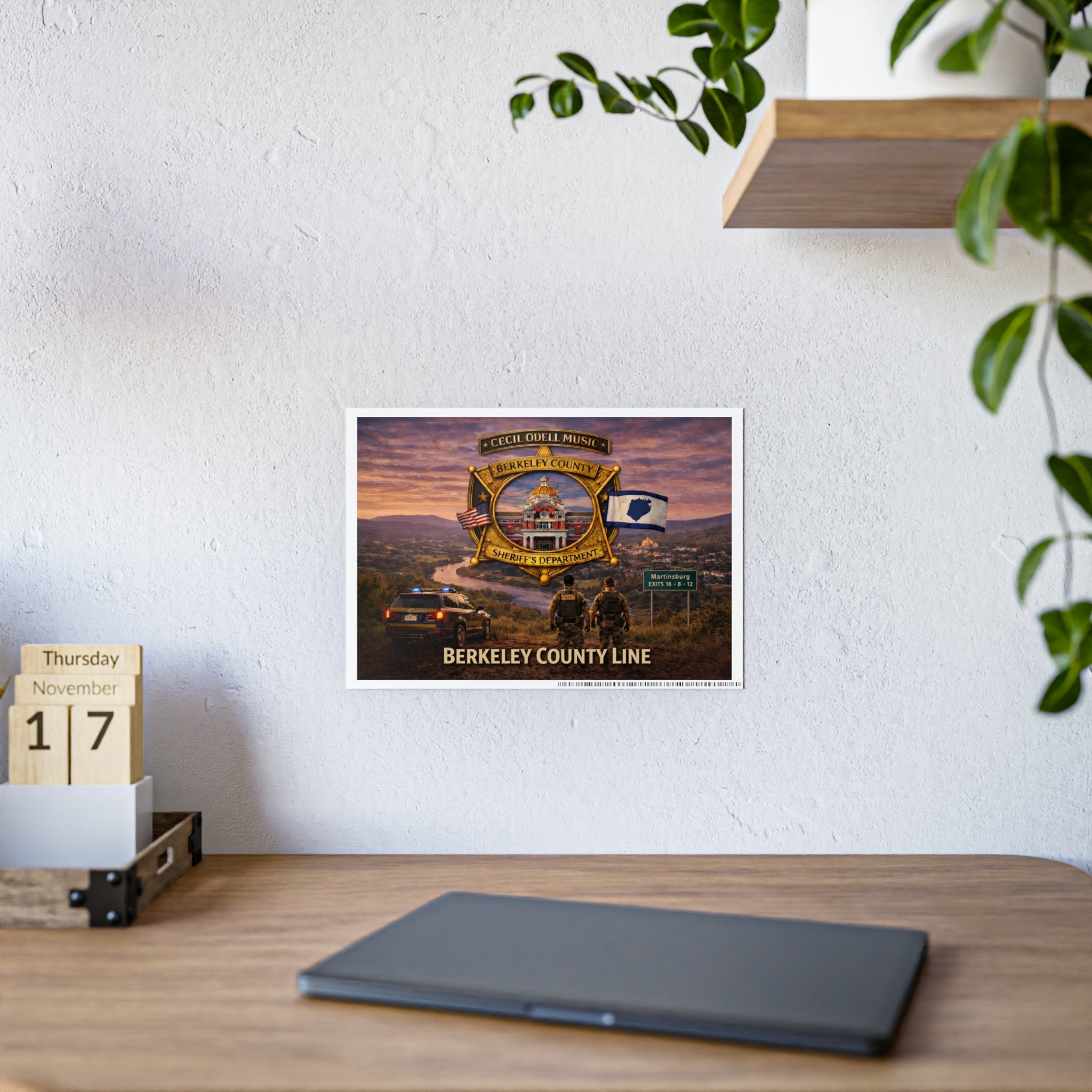 Berkeley County Line Gloss Poster — Sheriff’s Department Badge Scenic Tribute