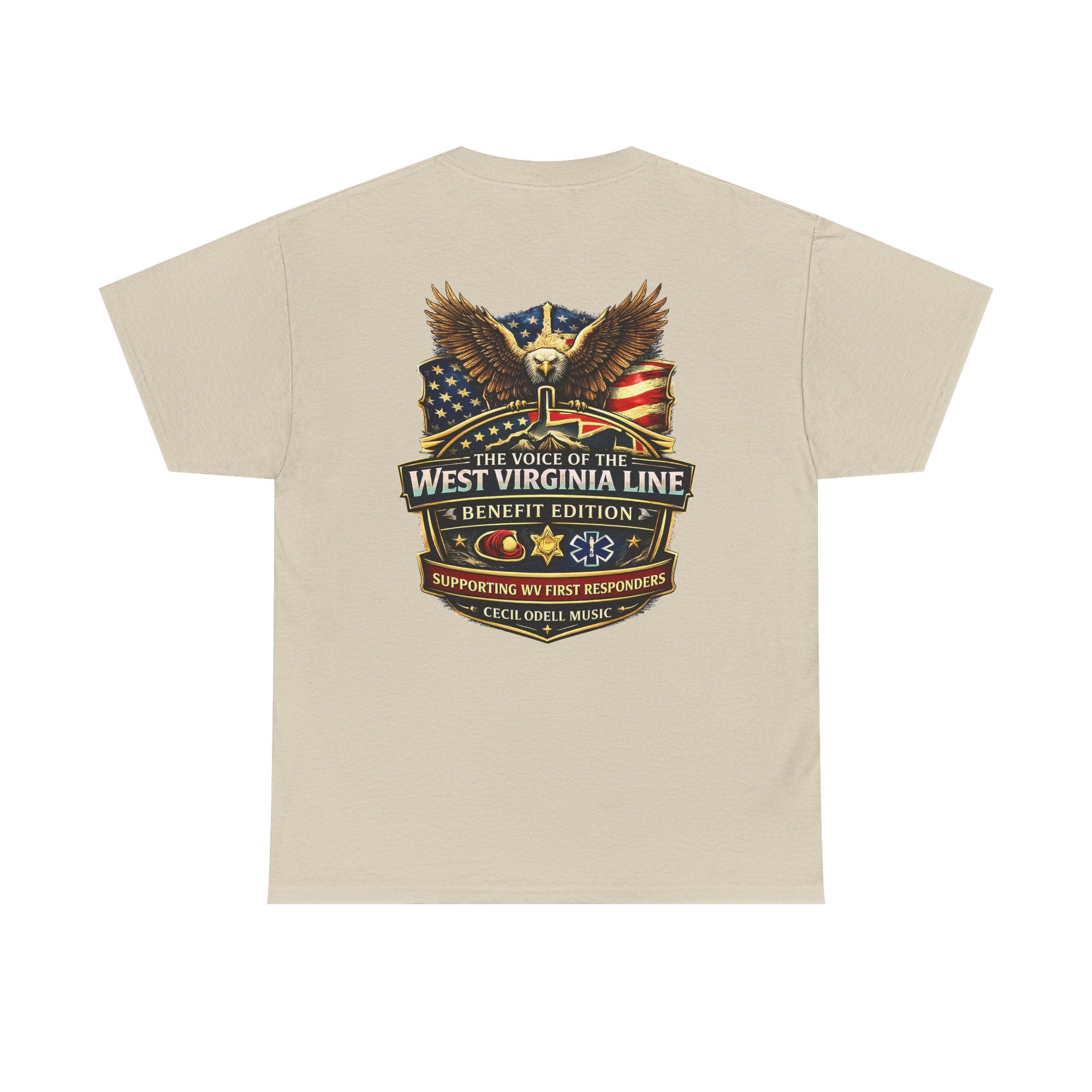 West Virginia Line Benefit Tee: Supporting First Responders (Eagle & Flag)