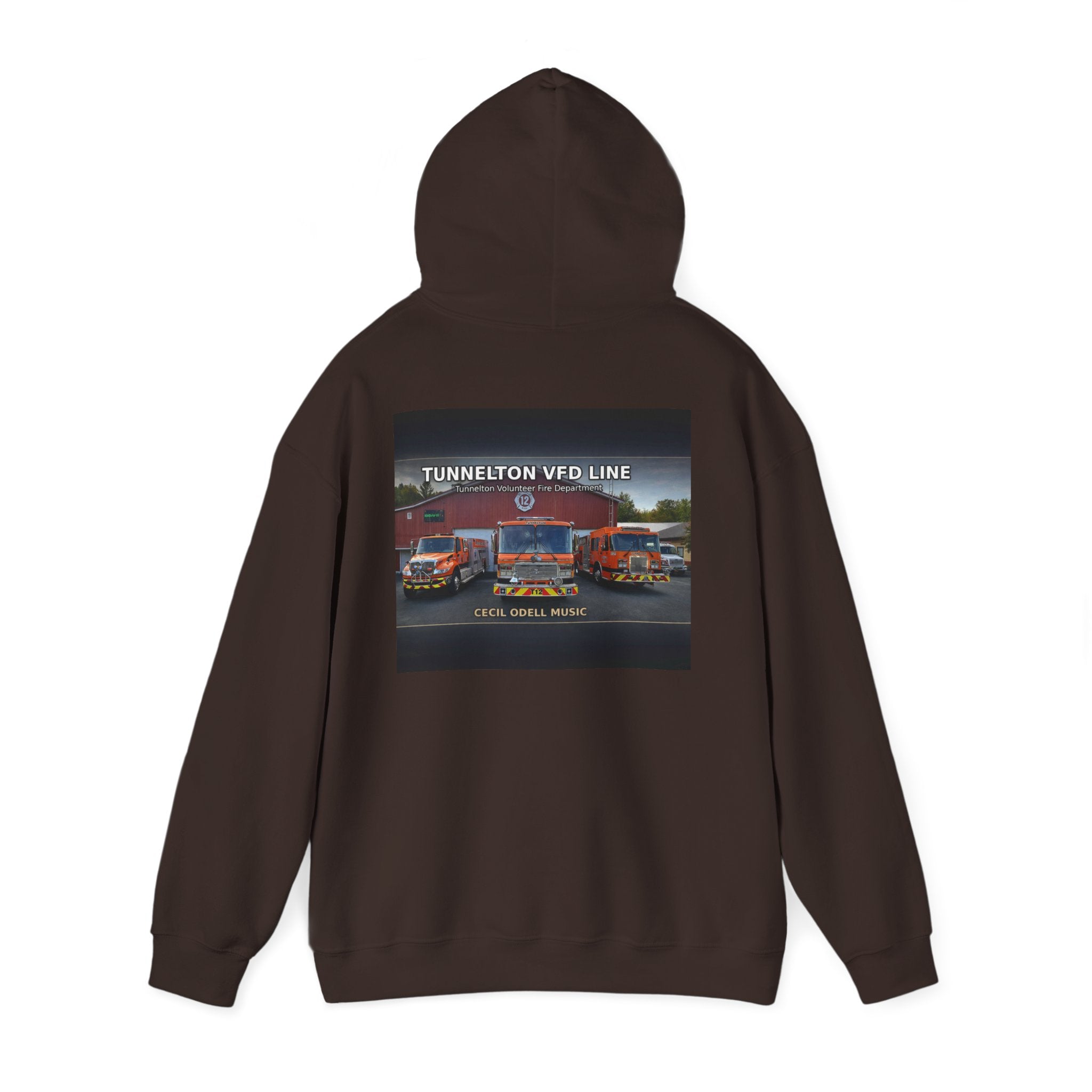 Tunnelton VFD Line Hoodie: Cool Music Firetruck Graphic Pullover