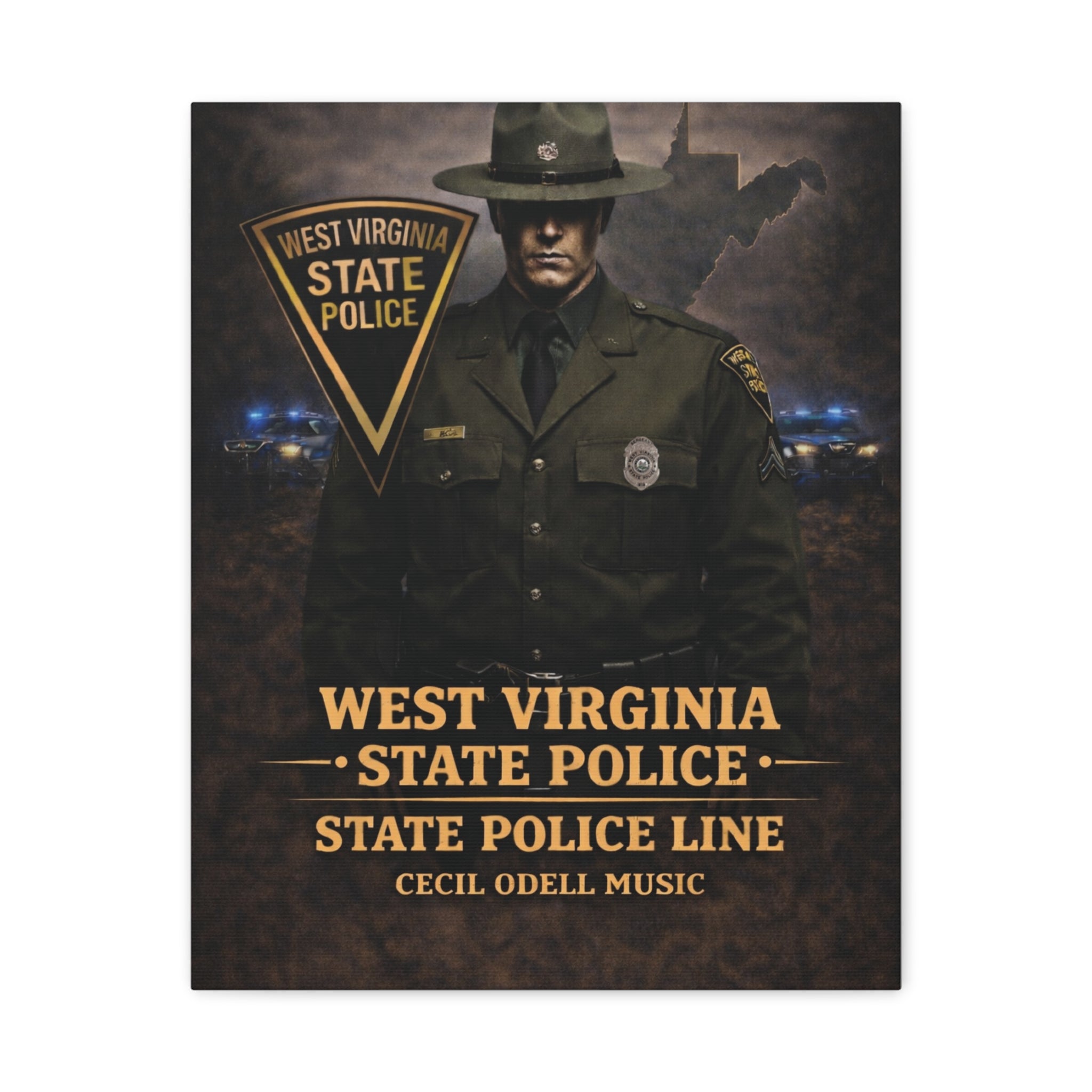 West Virginia State Police Canvas Wall Art: 'State Police Line' Tribute