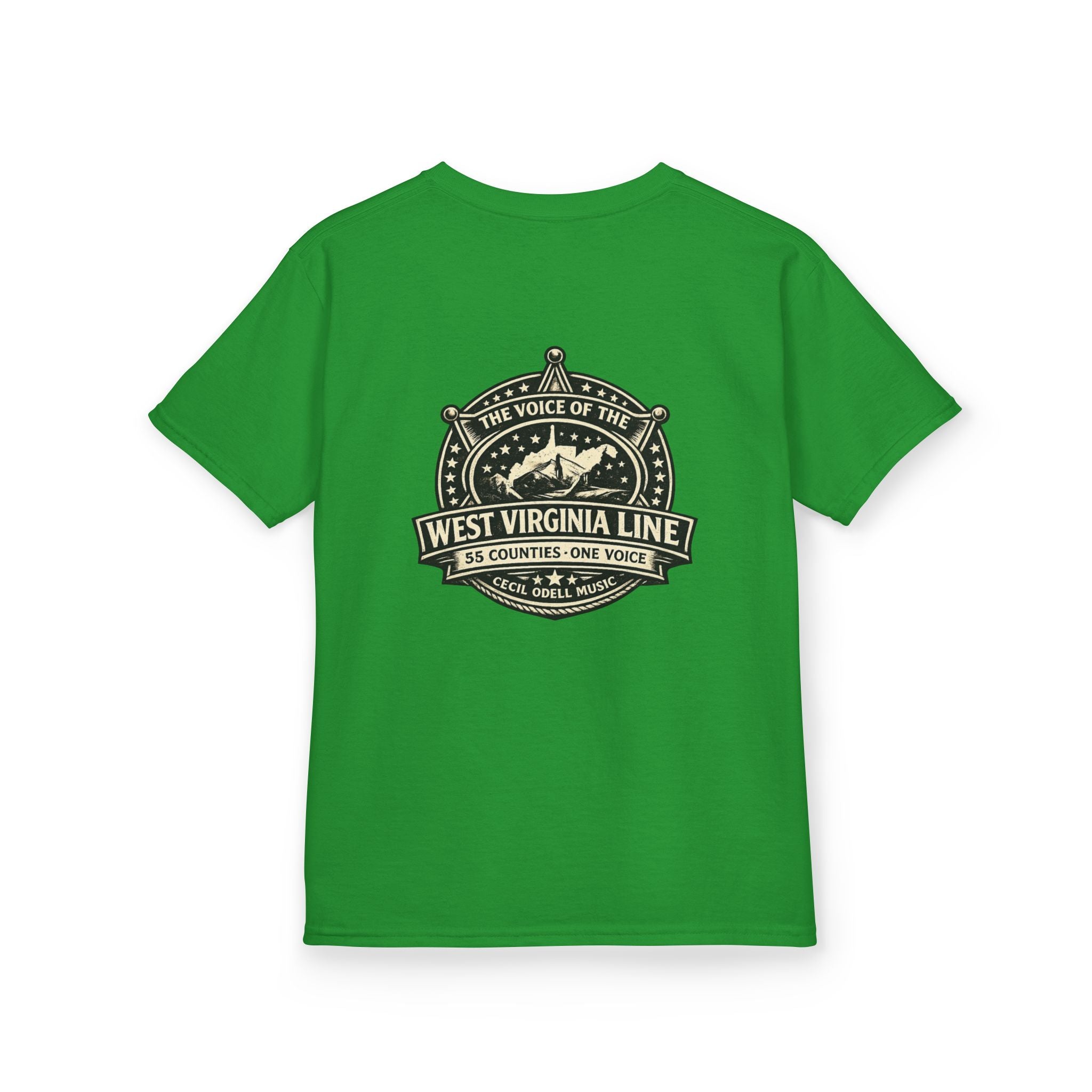 West Virginia Line Kids T‑Shirt: 'The Voice of the West Virginia Line' Vintage Emblem