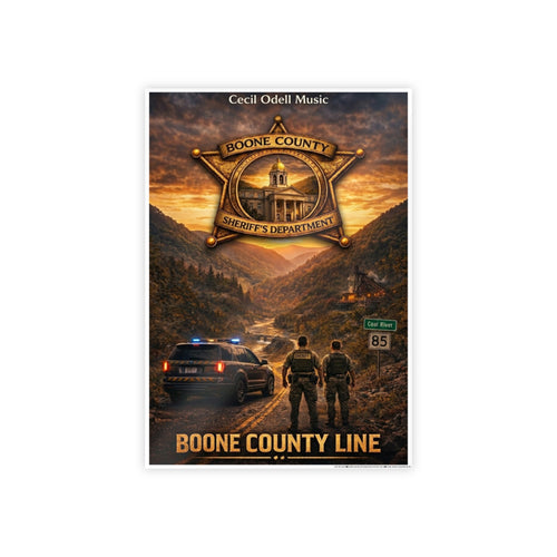 Boone County Line Gloss Poster: Sheriff Badge Landscape Art Print