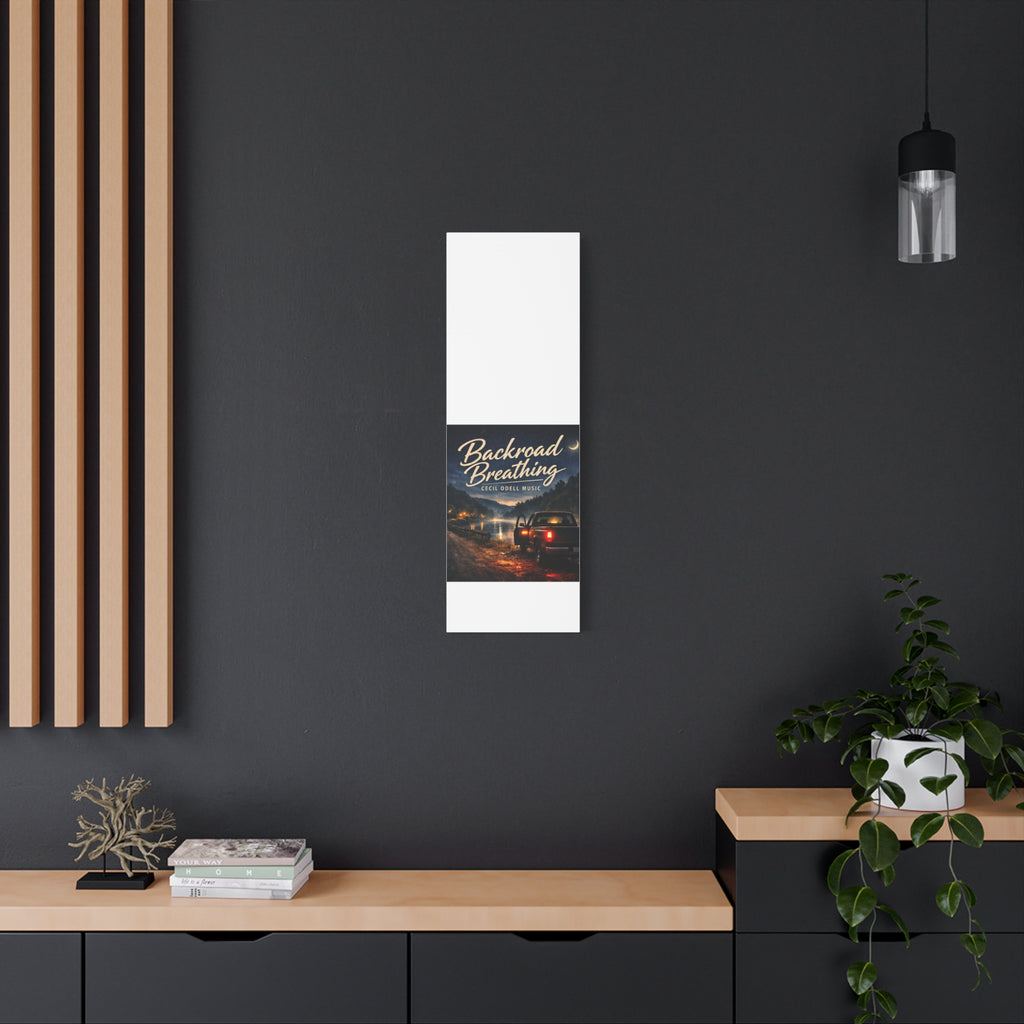 Backroad Breathing Matte Canvas Wall Art: Night Truck Landscape Music Print