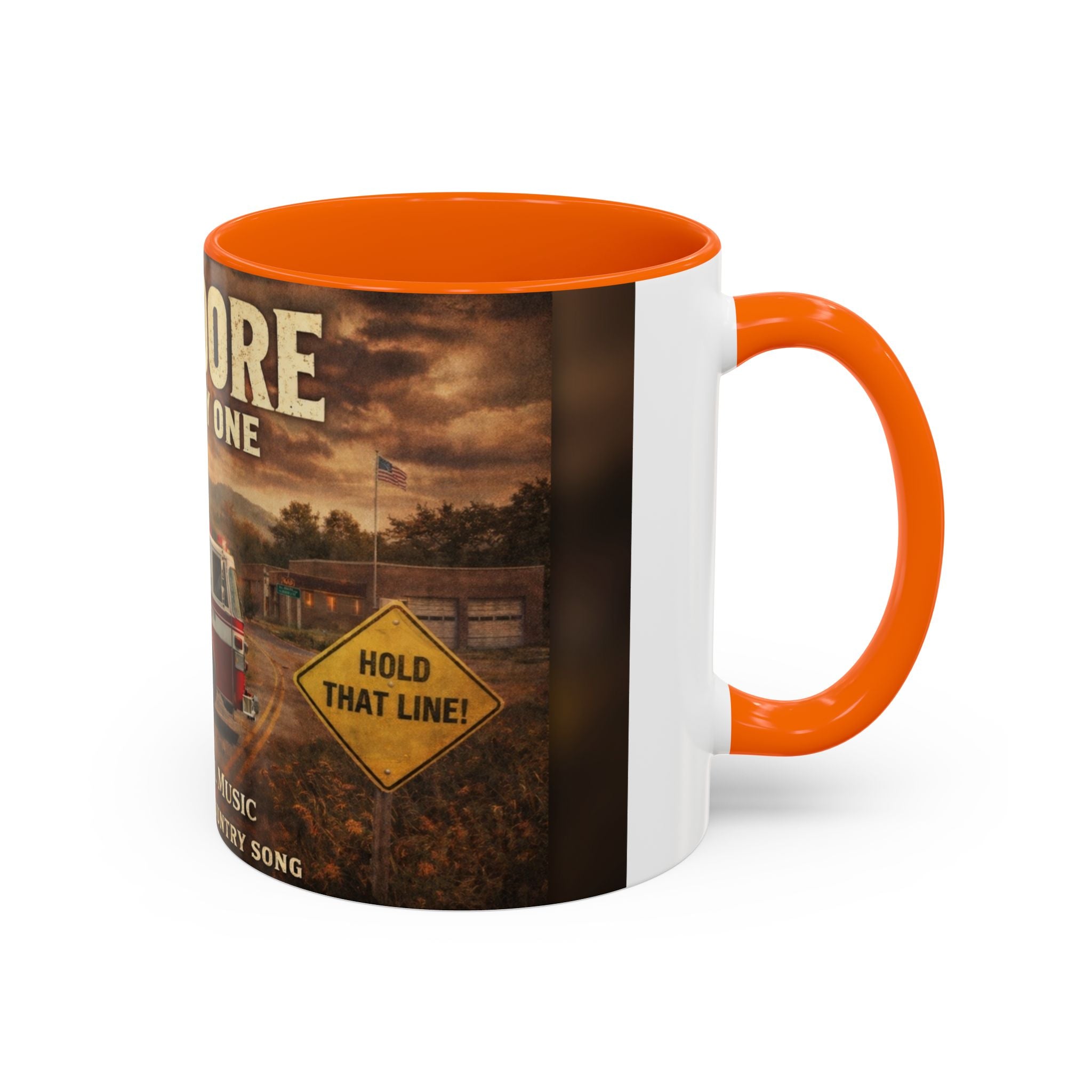 Anmoore Company One Firetruck Accent Coffee Mug: 'Hold That Line' West Virginia Country Music Tribute