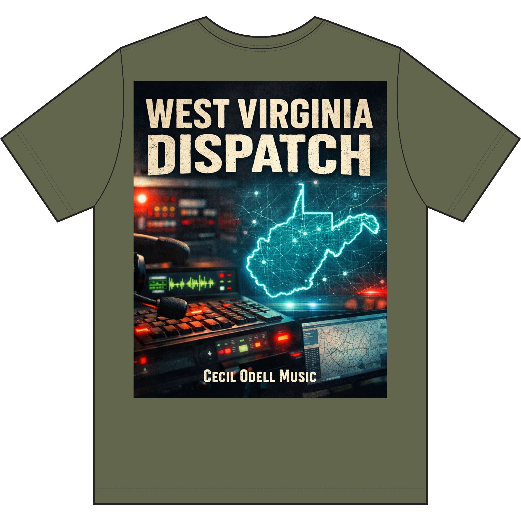 West Virginia Dispatch T-Shirt: Emergency Dispatch Graphic Tee (Cecil Odell Music)