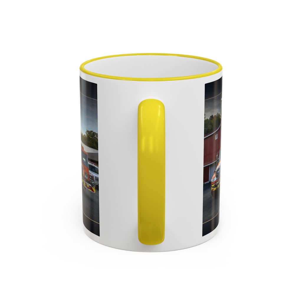 Fire Truck Photo Accent Rim Mug: "Cecil Odell Music" Volunteer Fire Department Tribute (11oz/15oz)